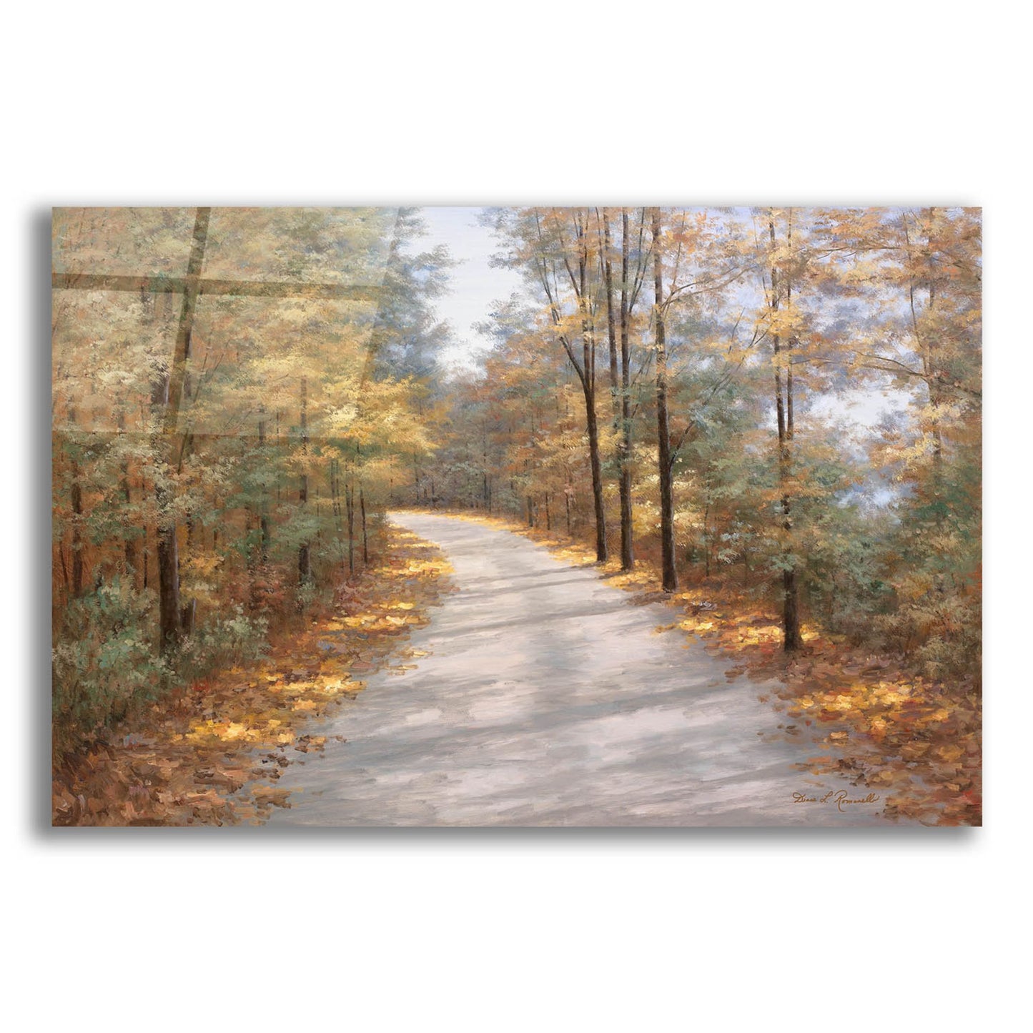 Epic Art ' Walking in Fall' by Diane Romanello, Acrylic Glass Wall Art,16x12