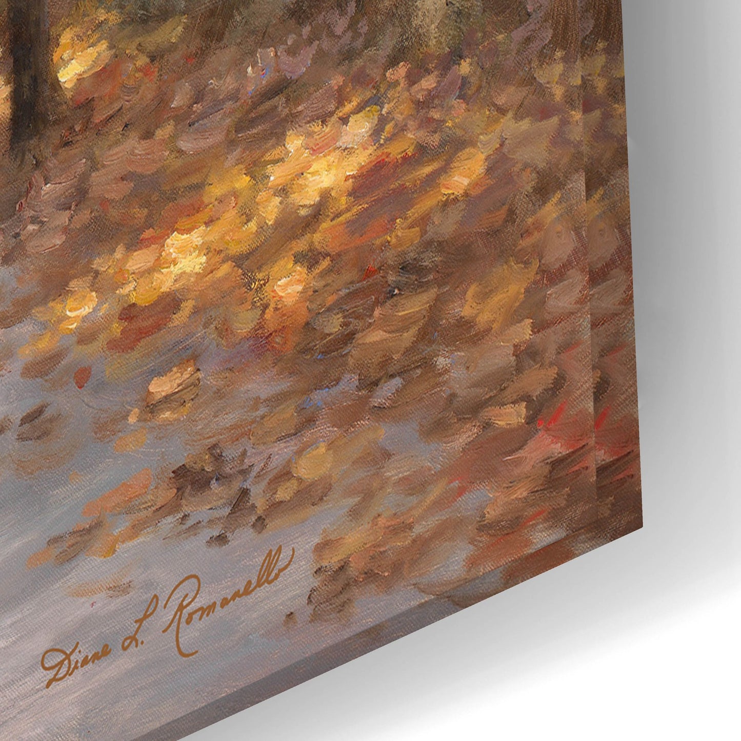 Epic Art ' Walking in Fall' by Diane Romanello, Acrylic Glass Wall Art,24x16