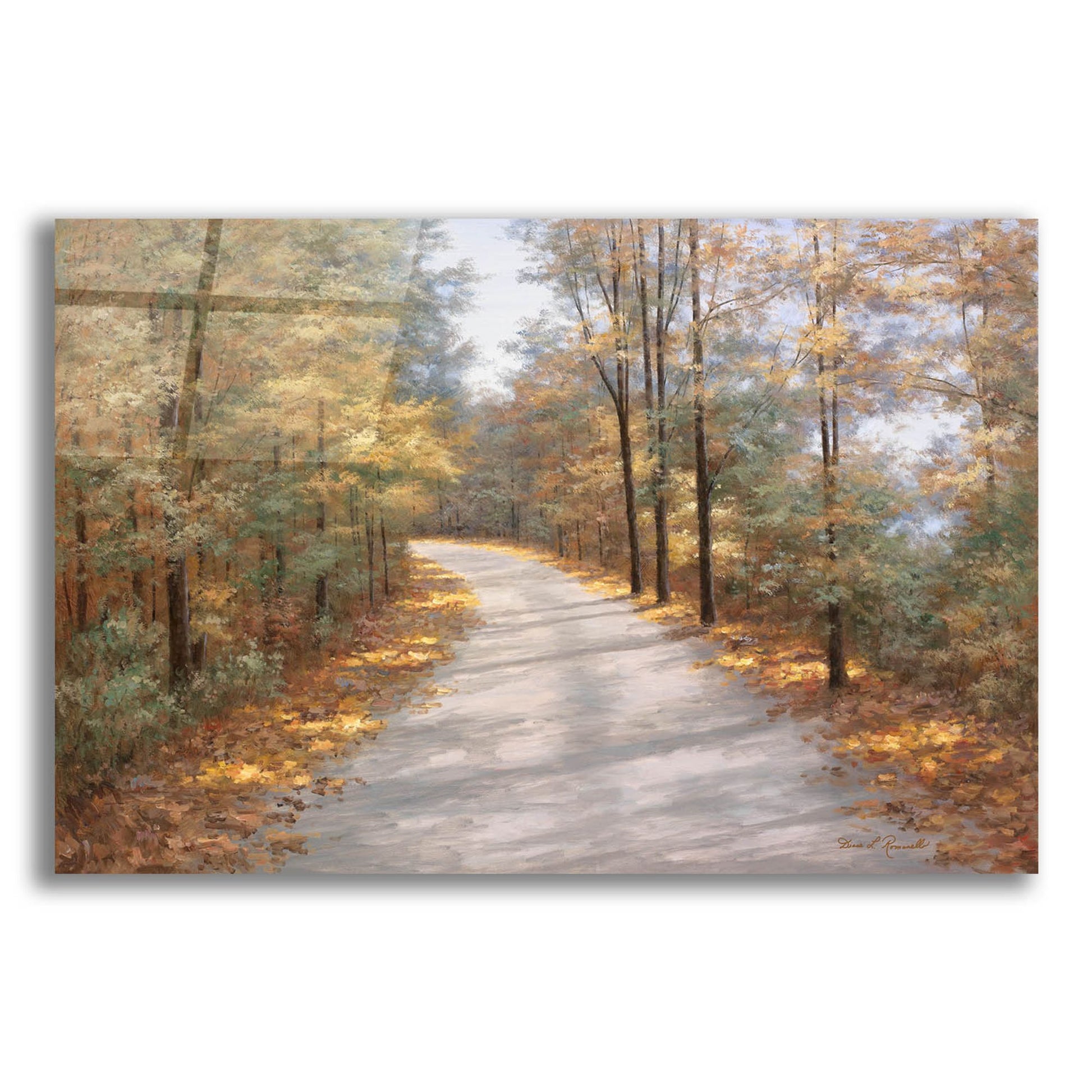 Epic Art ' Walking in Fall' by Diane Romanello, Acrylic Glass Wall Art,24x16