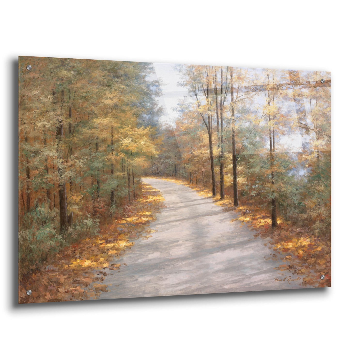 Epic Art ' Walking in Fall' by Diane Romanello, Acrylic Glass Wall Art,36x24