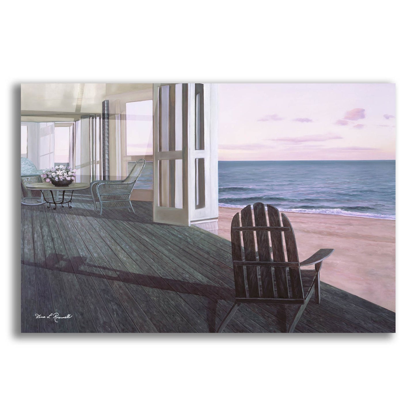 Epic Art ' Beach House' by Diane Romanello, Acrylic Glass Wall Art,16x12