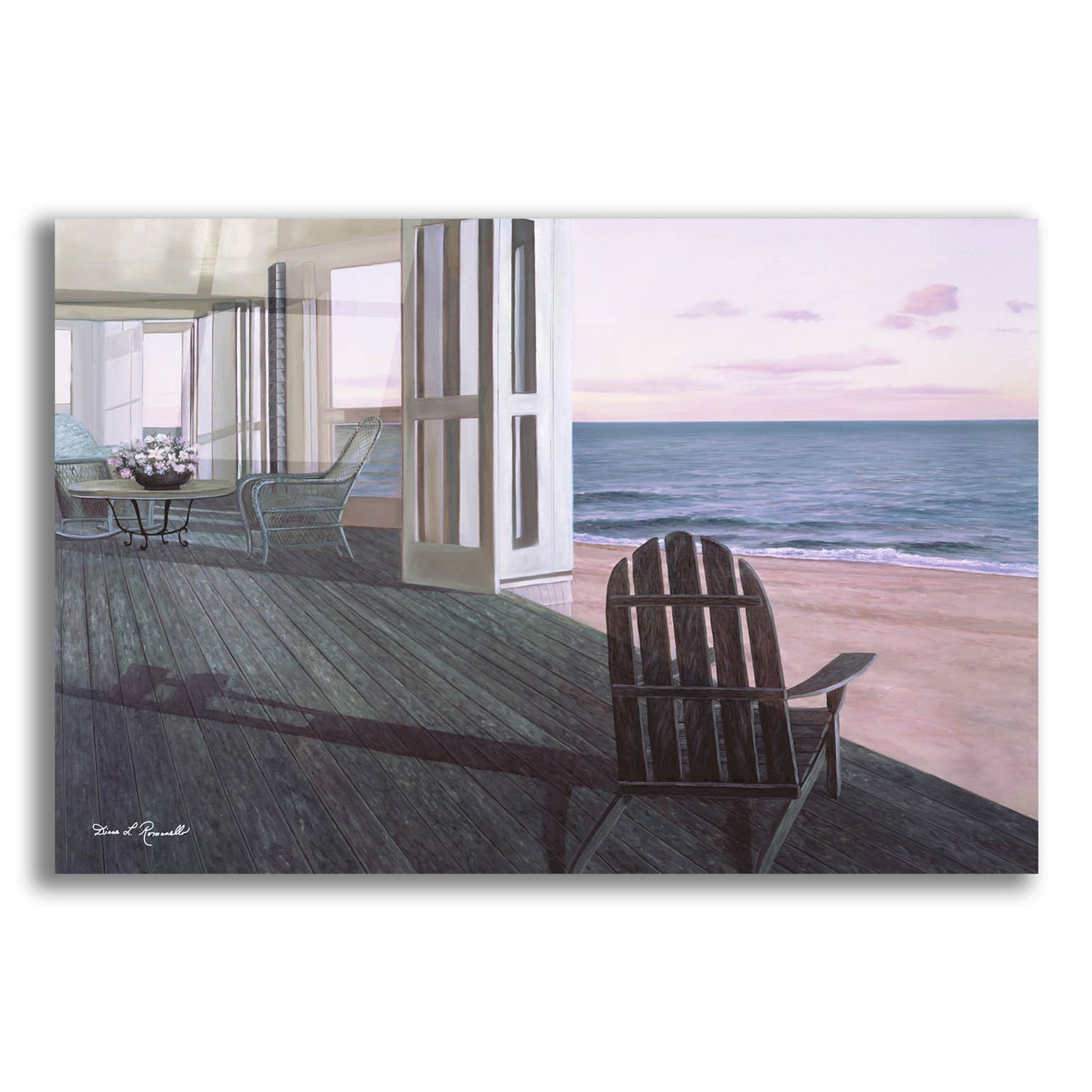 Epic Art ' Beach House' by Diane Romanello, Acrylic Glass Wall Art,24x16