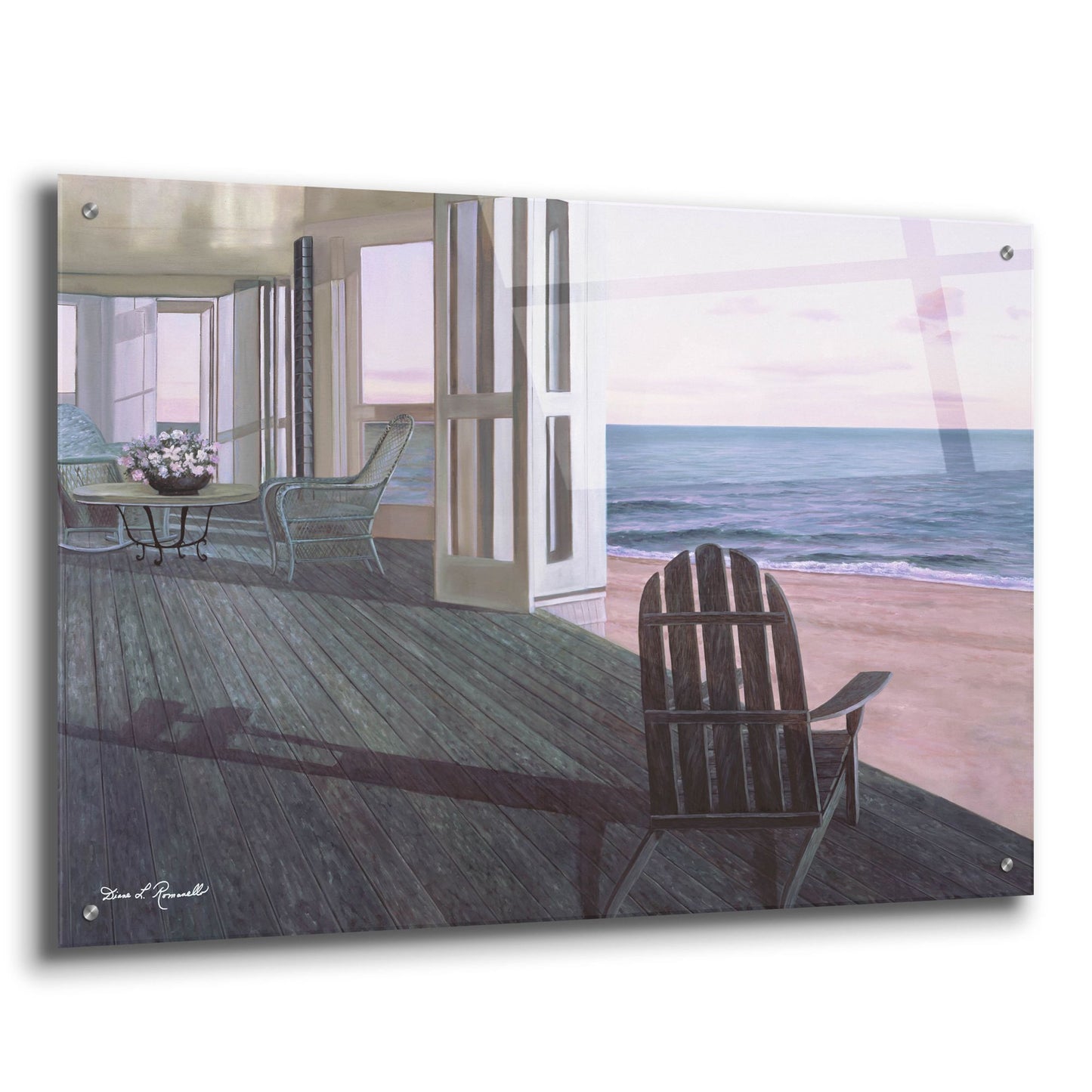 Epic Art ' Beach House' by Diane Romanello, Acrylic Glass Wall Art,36x24