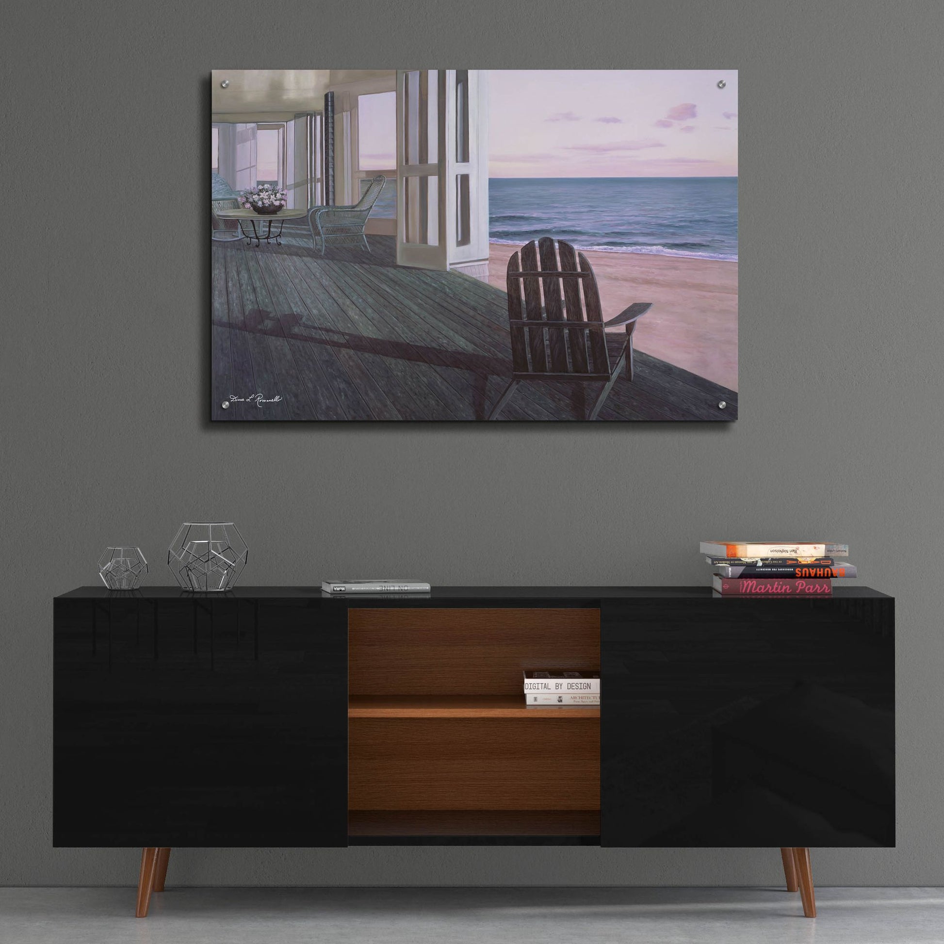 Epic Art ' Beach House' by Diane Romanello, Acrylic Glass Wall Art,36x24