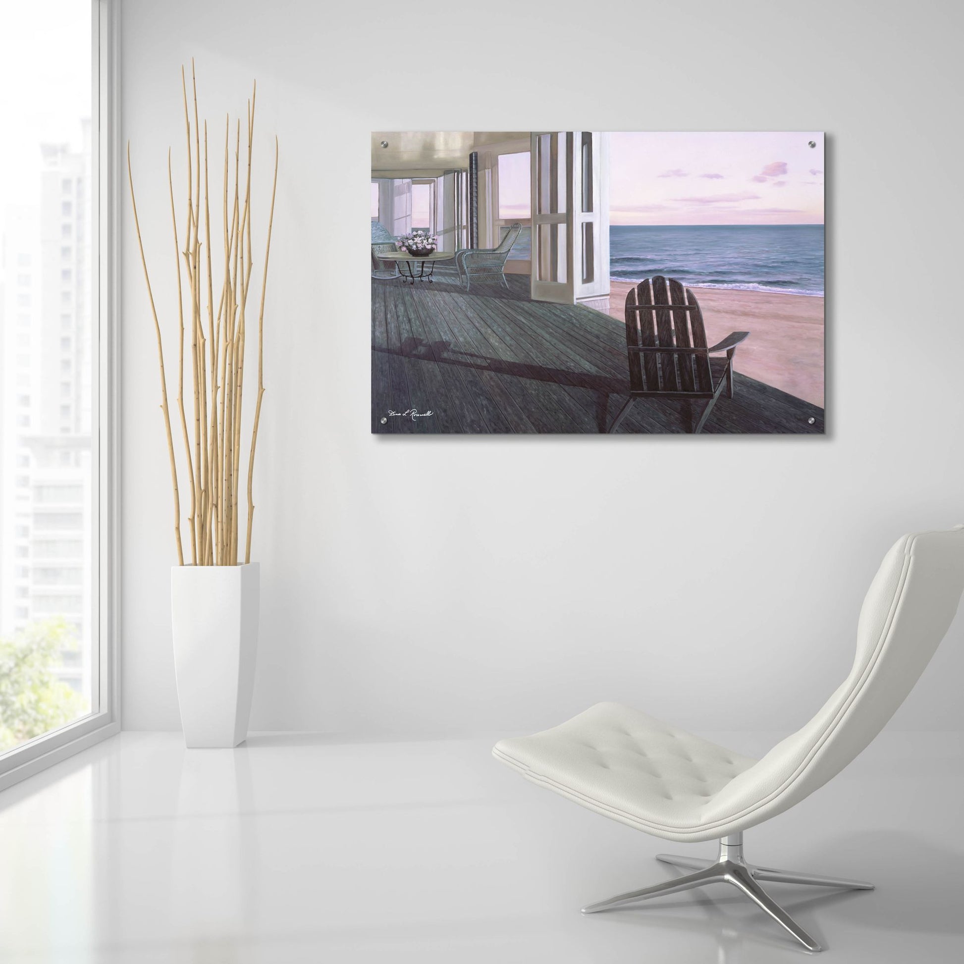 Epic Art ' Beach House' by Diane Romanello, Acrylic Glass Wall Art,36x24