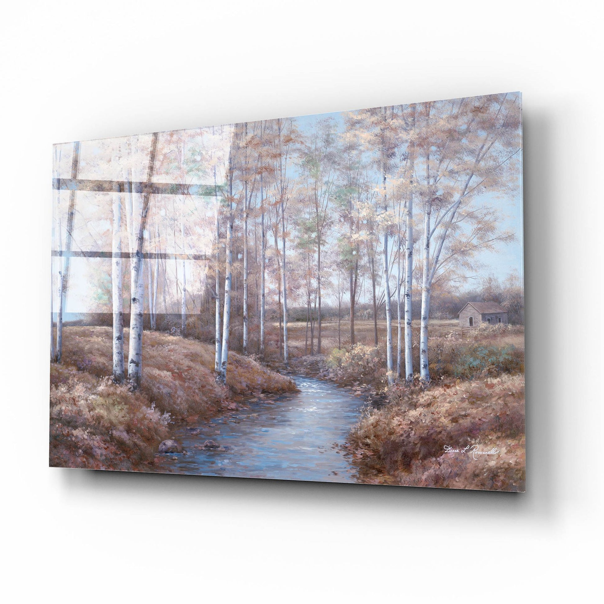 Epic Art ' Birch Creek' by Diane Romanello, Acrylic Glass Wall Art,16x12