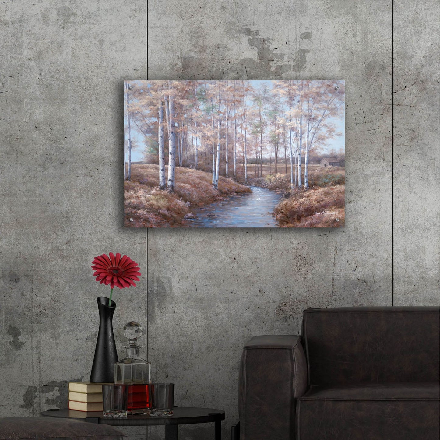 Epic Art ' Birch Creek' by Diane Romanello, Acrylic Glass Wall Art,36x24