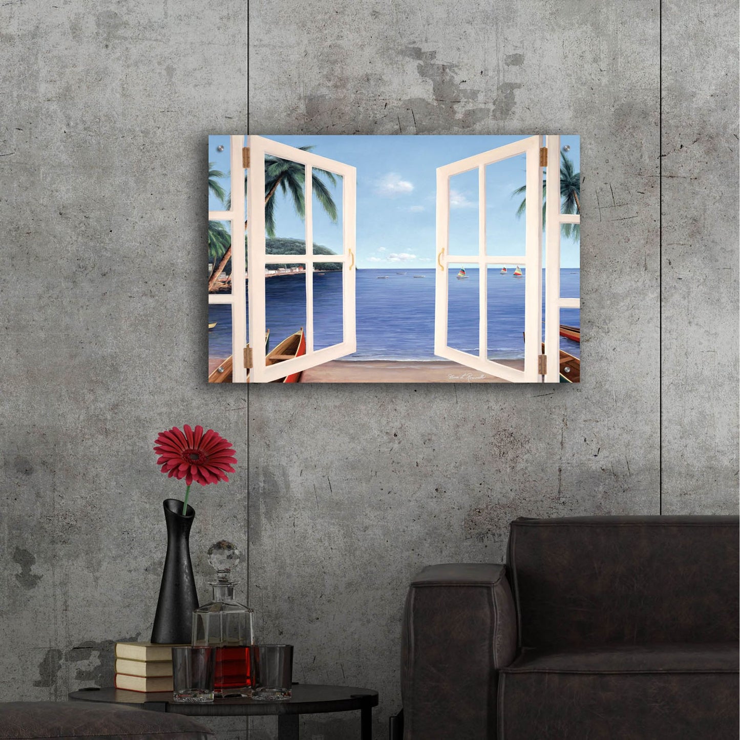 Epic Art ' Day Dreams Window' by Diane Romanello, Acrylic Glass Wall Art,36x24