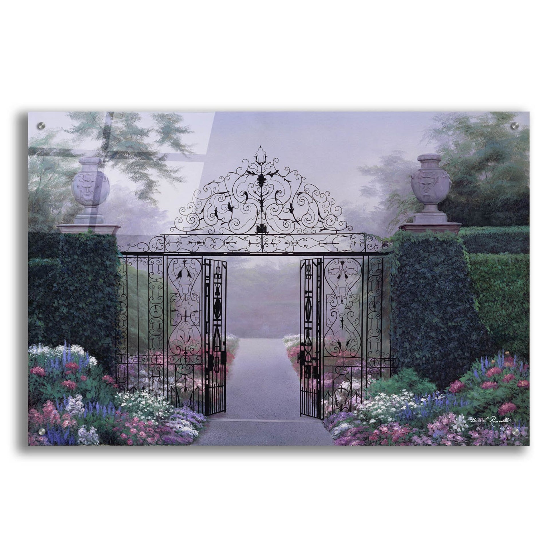 Epic Art ' Elegant Garden' by Diane Romanello, Acrylic Glass Wall Art,36x24