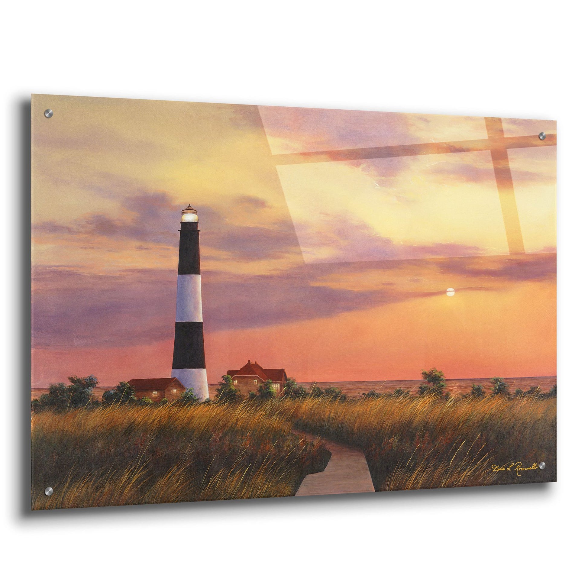 Epic Art ' Fire Island Lighthouse' by Diane Romanello, Acrylic Glass Wall Art,36x24
