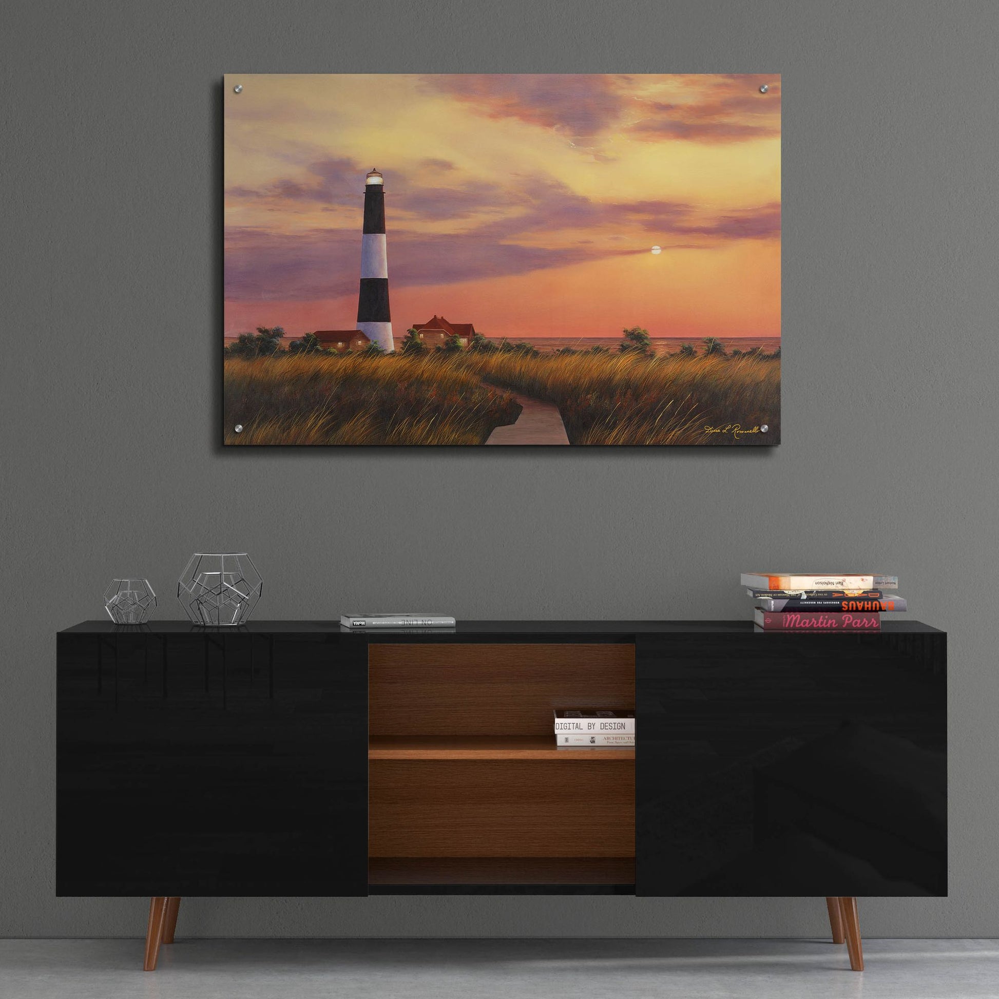 Epic Art ' Fire Island Lighthouse' by Diane Romanello, Acrylic Glass Wall Art,36x24