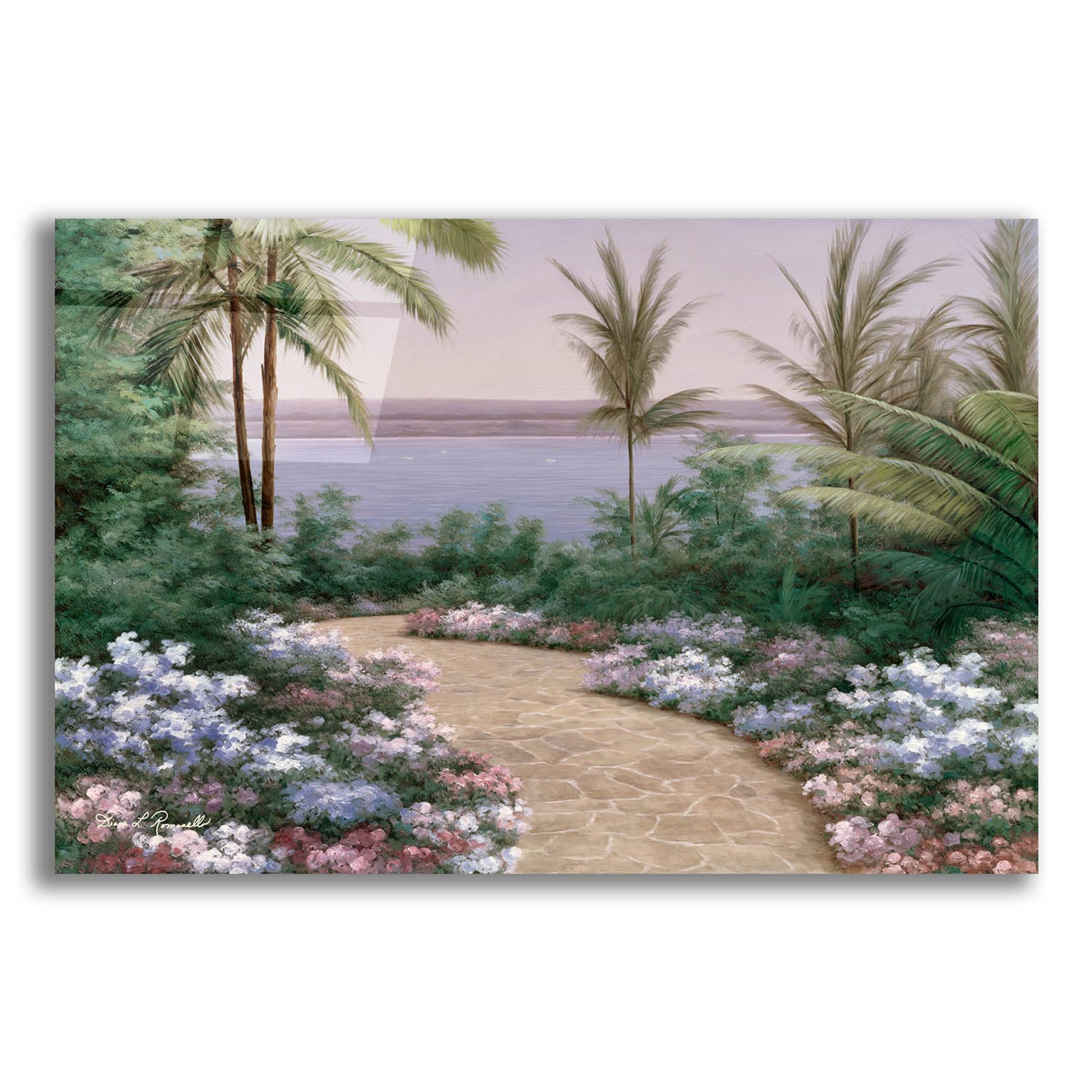 Epic Art ' Floral Breeze' by Diane Romanello, Acrylic Glass Wall Art,16x12