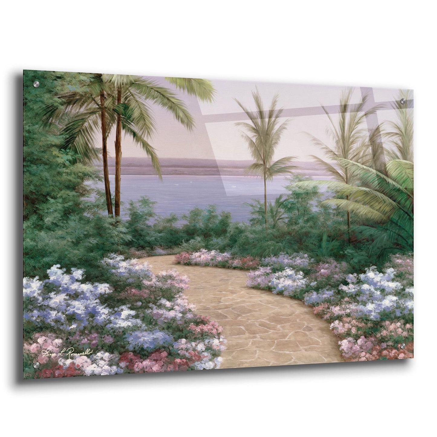 Epic Art ' Floral Breeze' by Diane Romanello, Acrylic Glass Wall Art,36x24