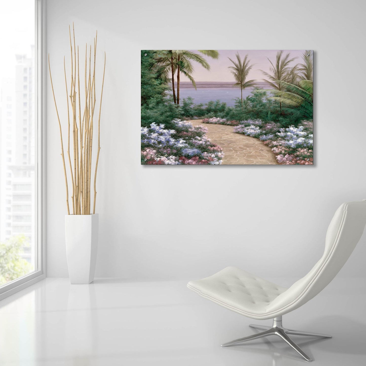 Epic Art ' Floral Breeze' by Diane Romanello, Acrylic Glass Wall Art,36x24