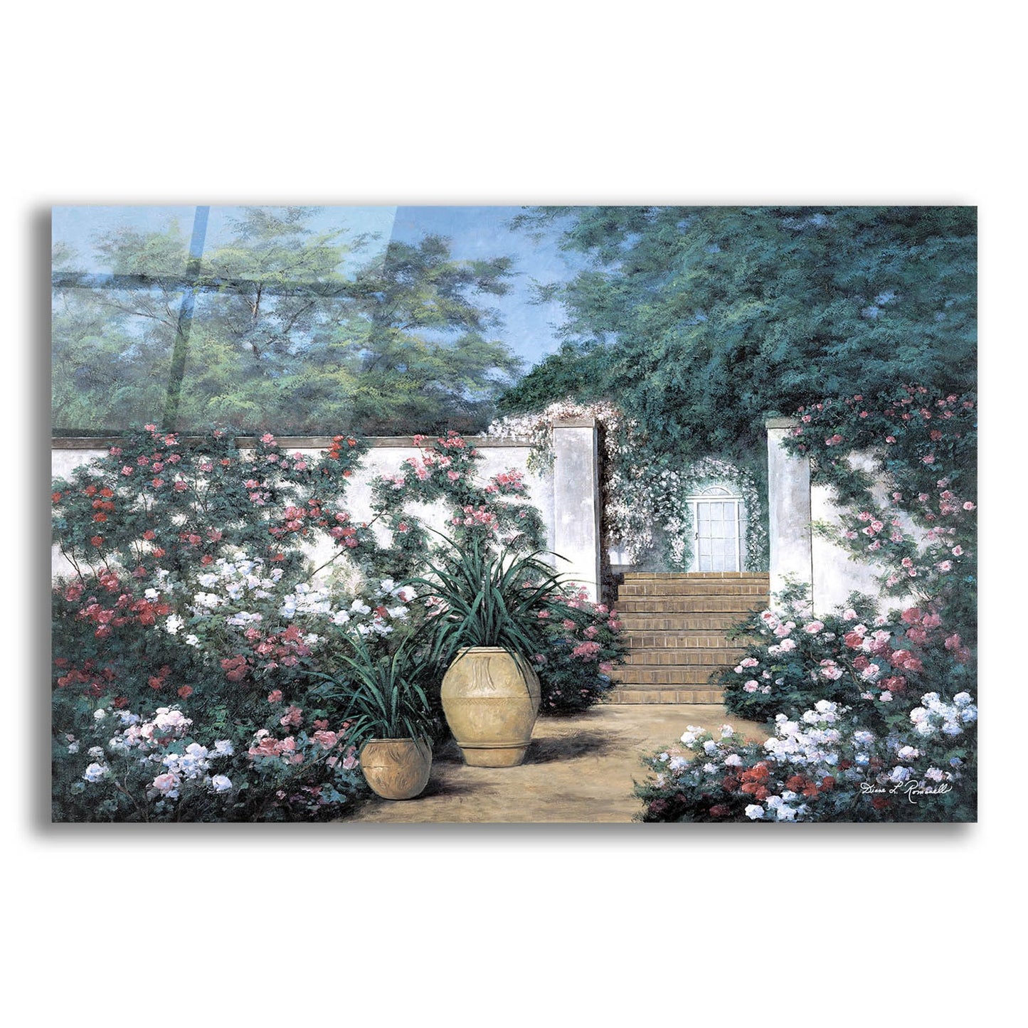 Epic Art ' Jardin de Fleur' by Diane Romanello, Acrylic Glass Wall Art,16x12