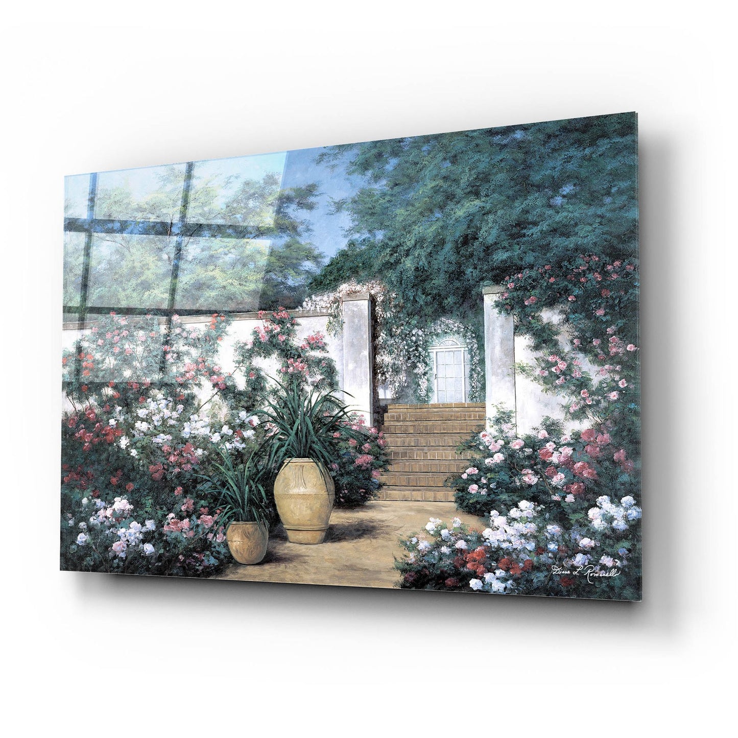 Epic Art ' Jardin de Fleur' by Diane Romanello, Acrylic Glass Wall Art,24x16