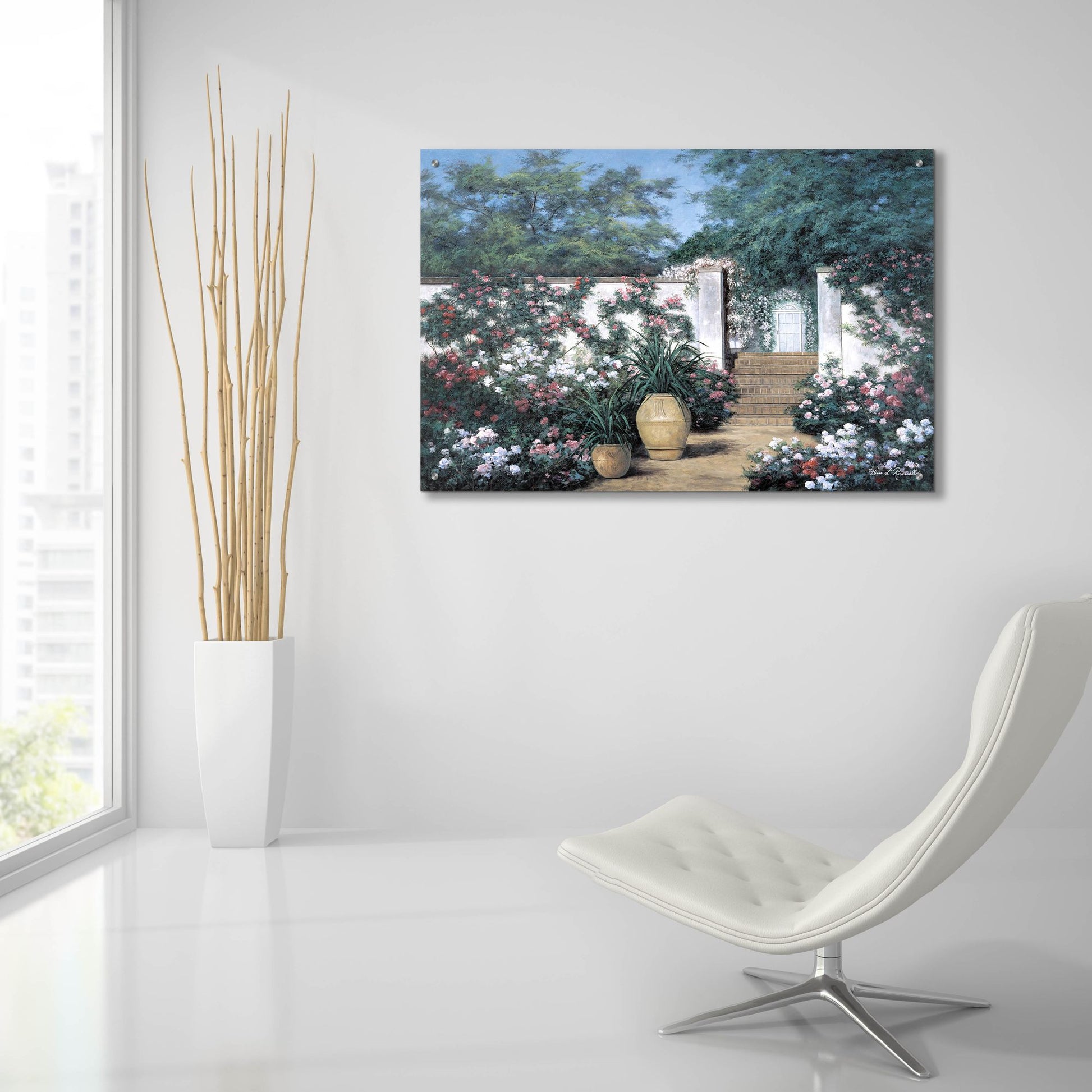 Epic Art ' Jardin de Fleur' by Diane Romanello, Acrylic Glass Wall Art,36x24