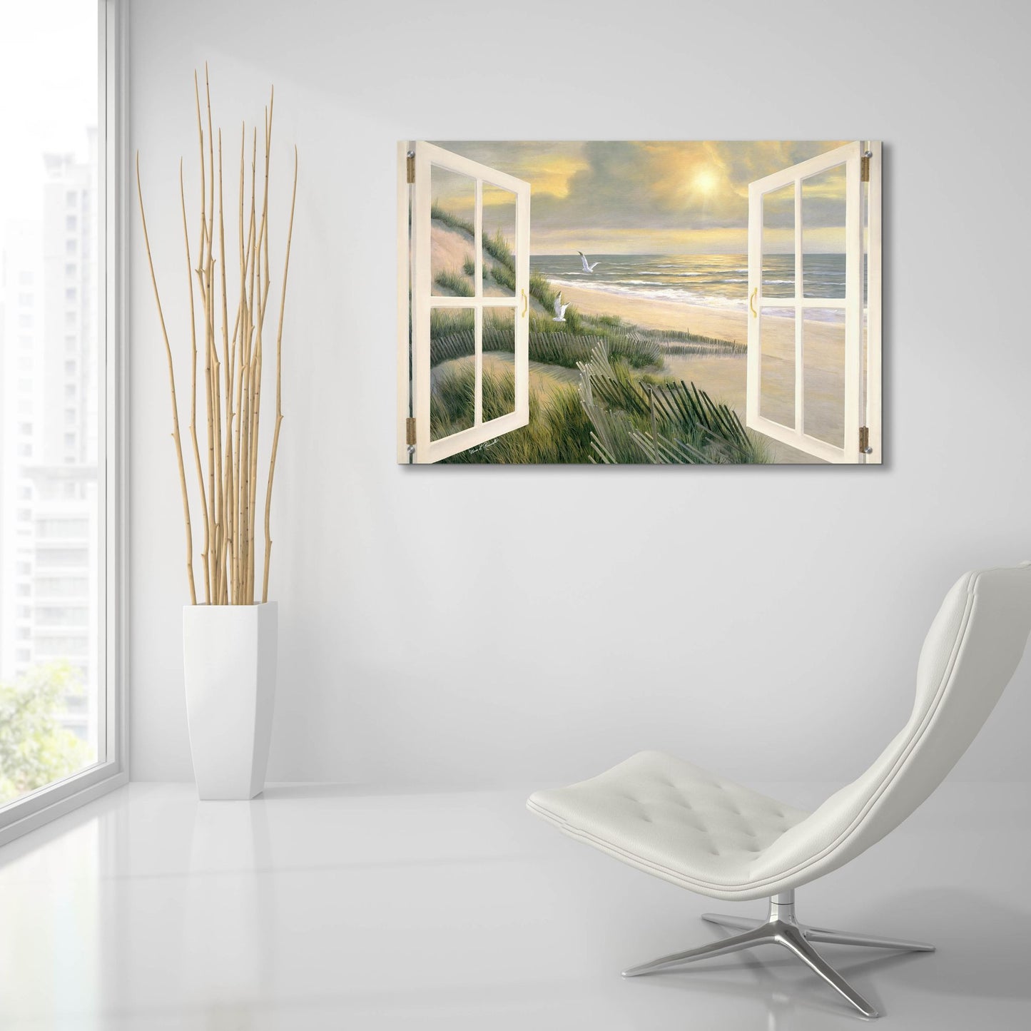 Epic Art ' Morning Meditation with Windows' by Diane Romanello, Acrylic Glass Wall Art,36x24