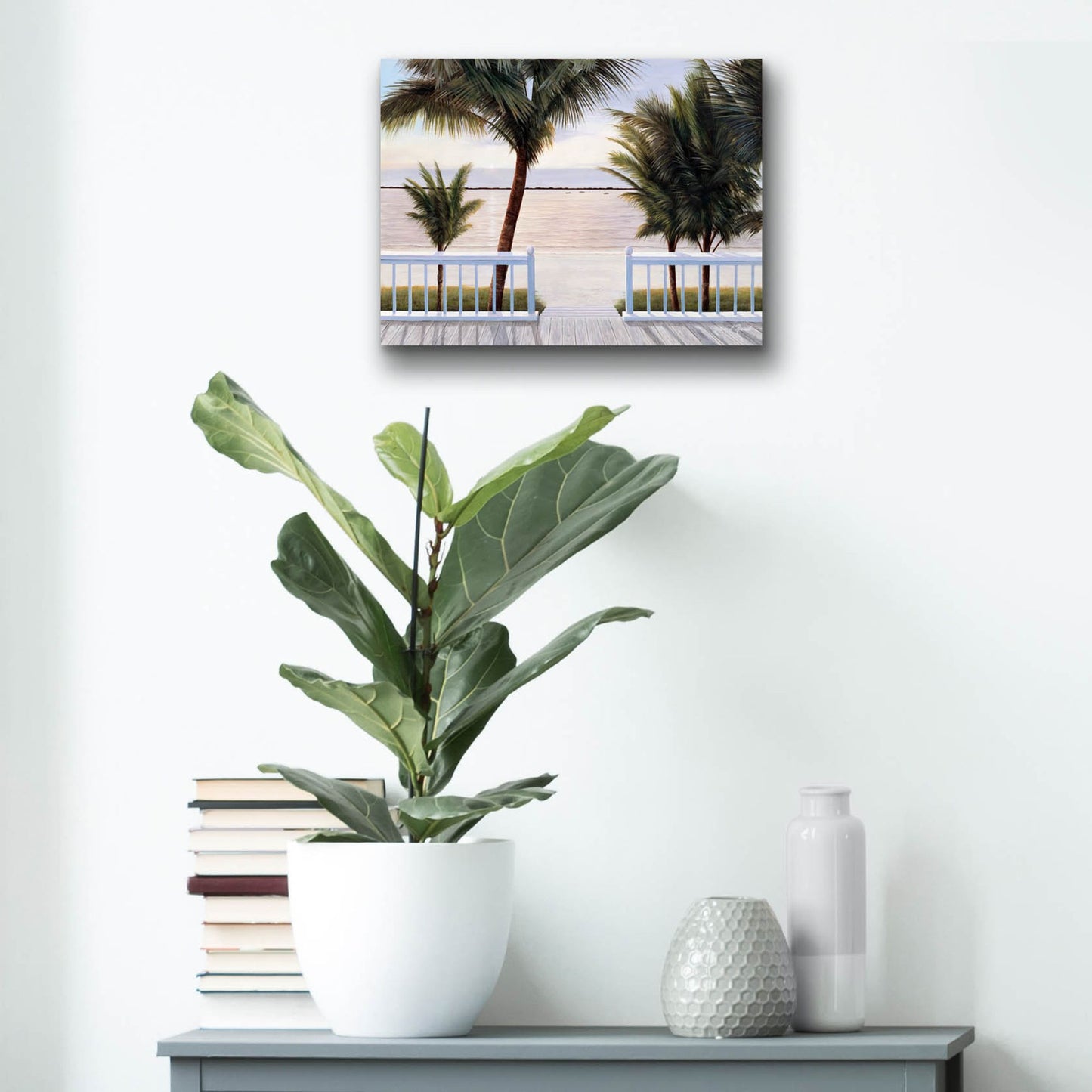 Epic Art ' Palm Bay' by Diane Romanello, Acrylic Glass Wall Art,16x12