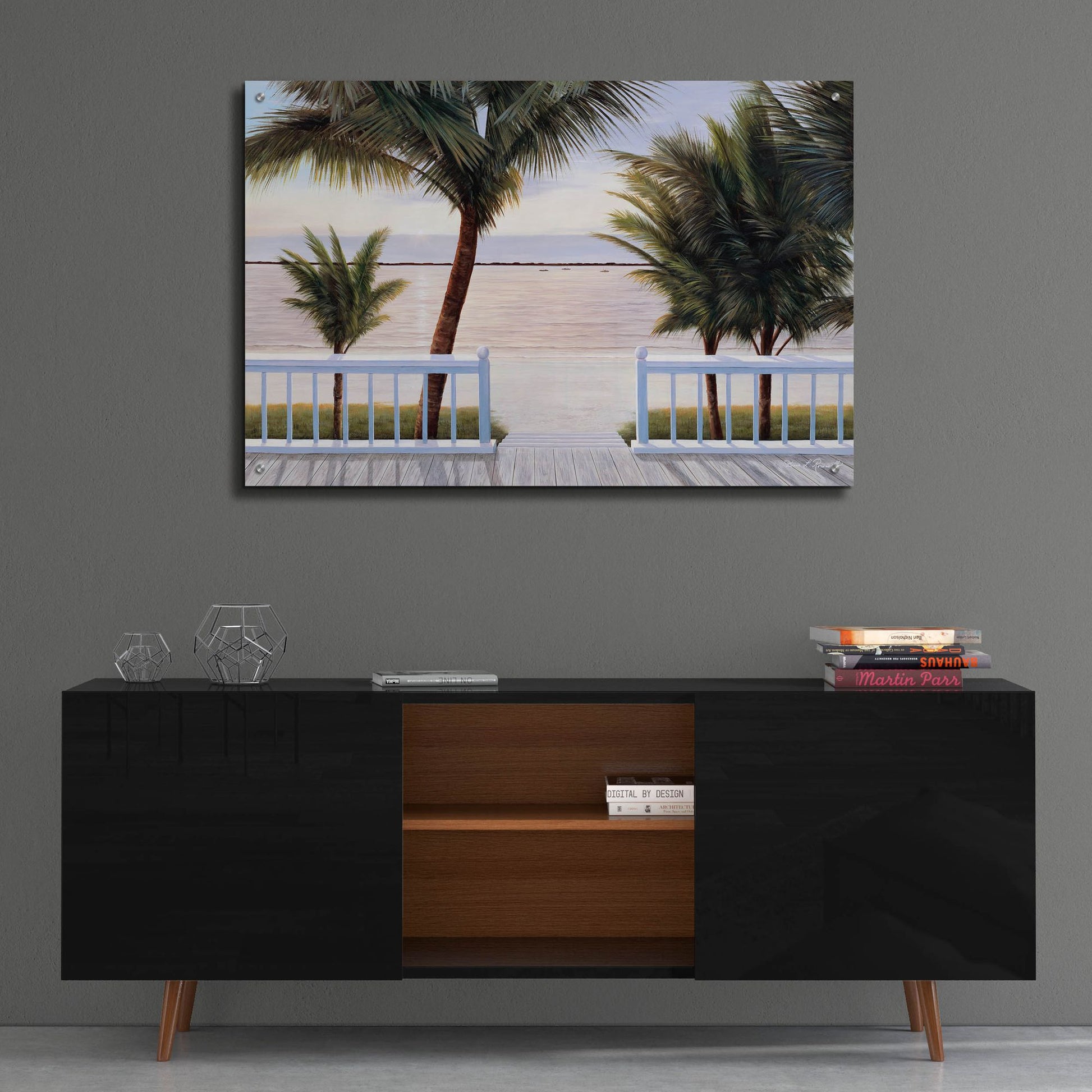 Epic Art ' Palm Bay' by Diane Romanello, Acrylic Glass Wall Art,36x24