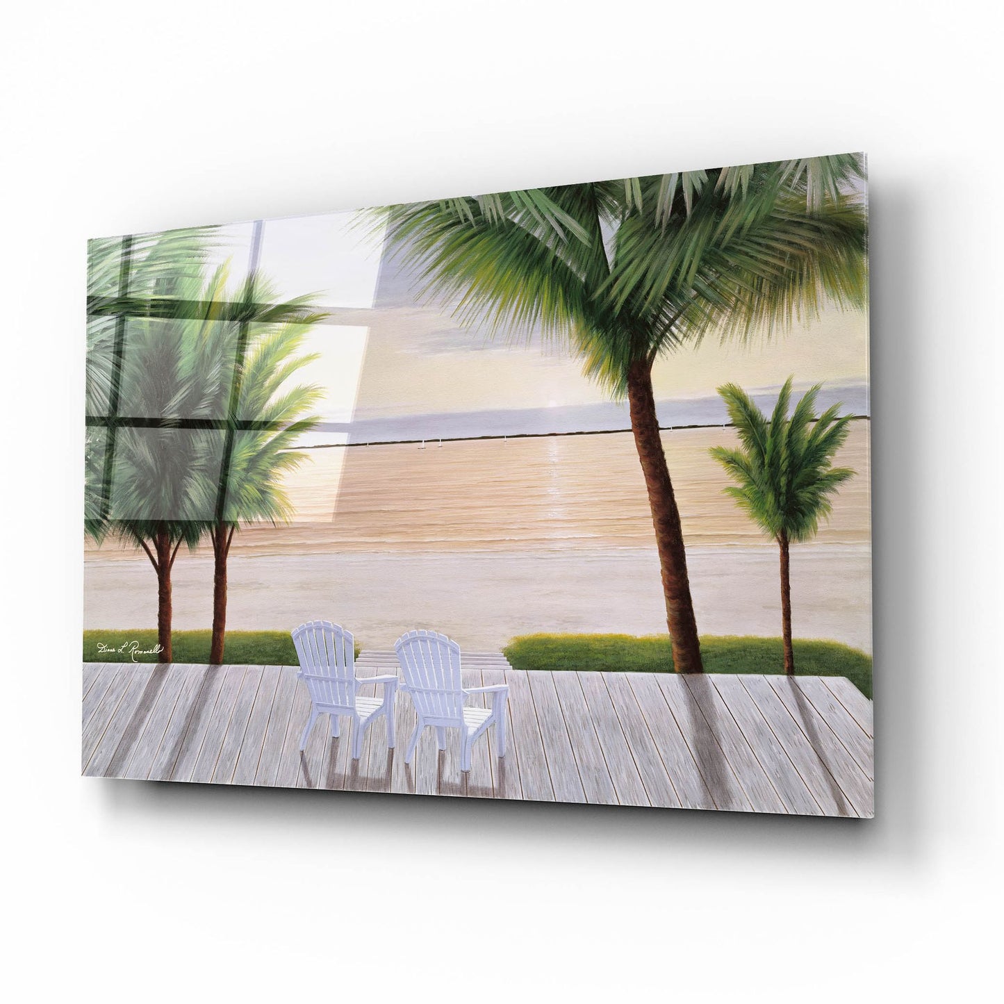 Epic Art ' Palm Daydreaming' by Diane Romanello, Acrylic Glass Wall Art,16x12