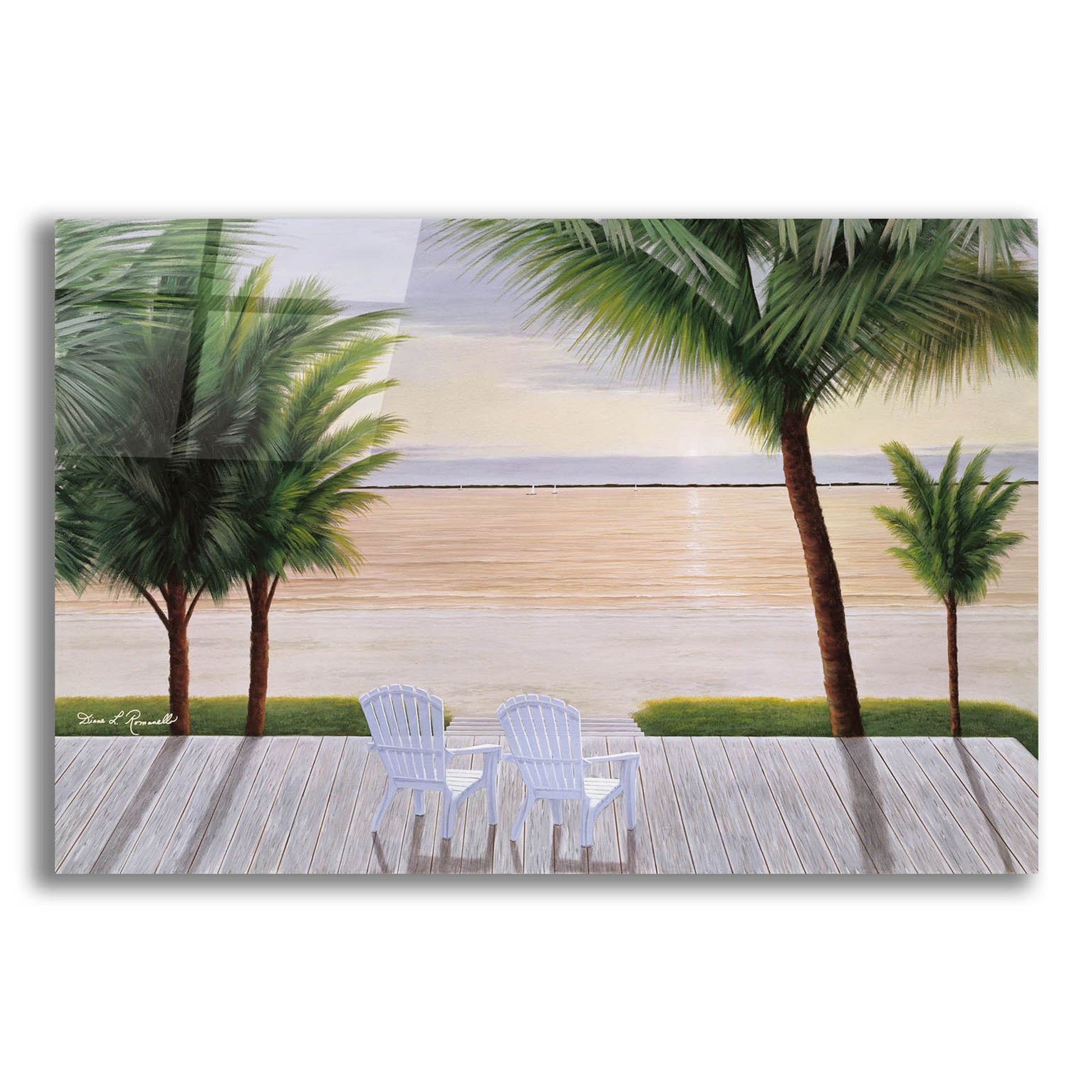 Epic Art ' Palm Daydreaming' by Diane Romanello, Acrylic Glass Wall Art,16x12