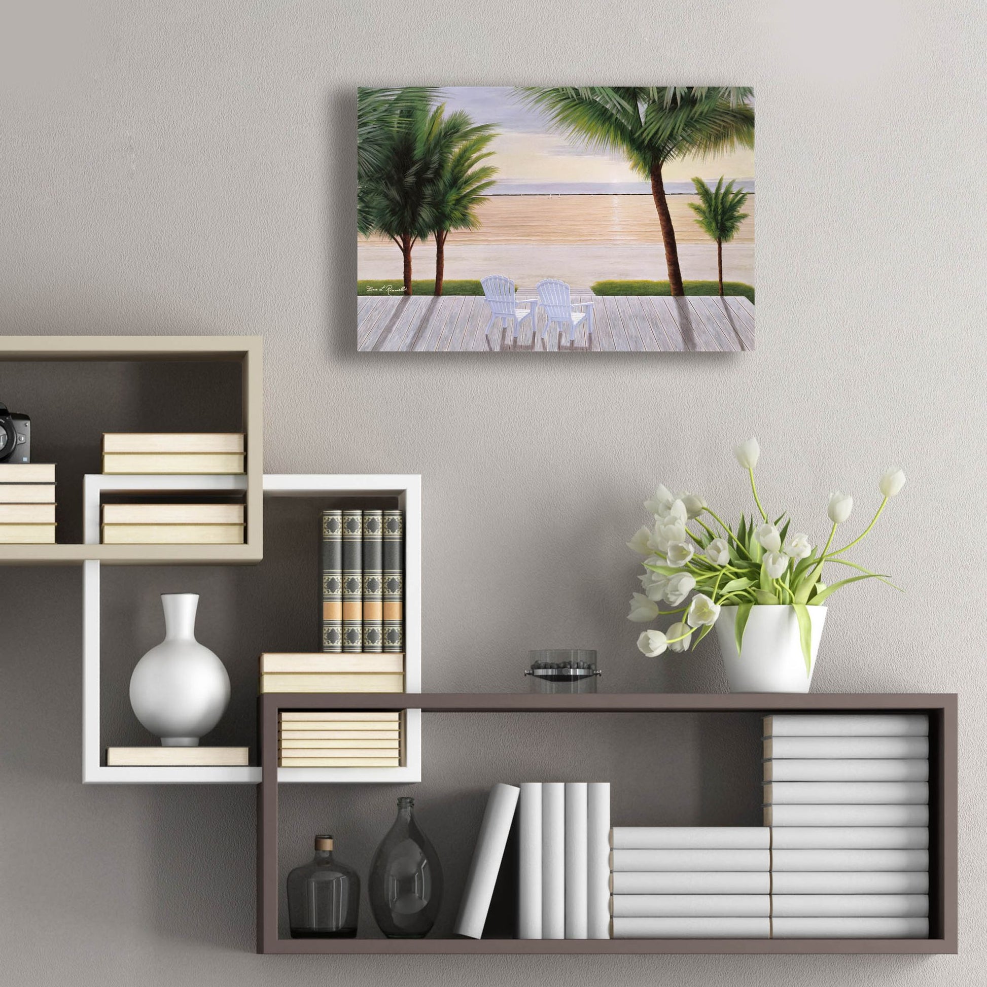 Epic Art ' Palm Daydreaming' by Diane Romanello, Acrylic Glass Wall Art,24x16