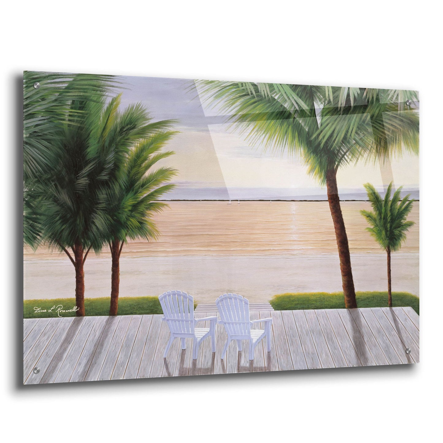 Epic Art ' Palm Daydreaming' by Diane Romanello, Acrylic Glass Wall Art,36x24