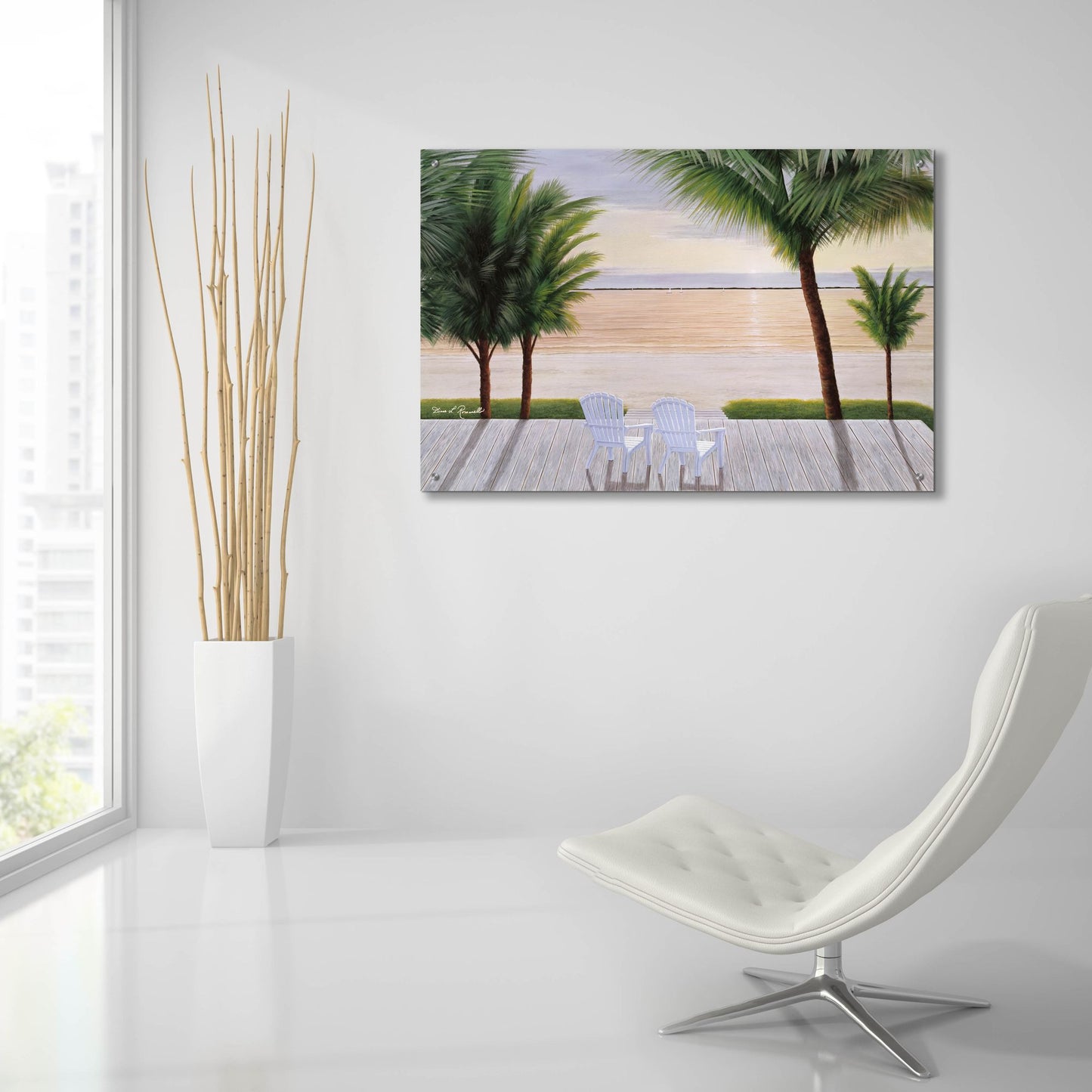 Epic Art ' Palm Daydreaming' by Diane Romanello, Acrylic Glass Wall Art,36x24