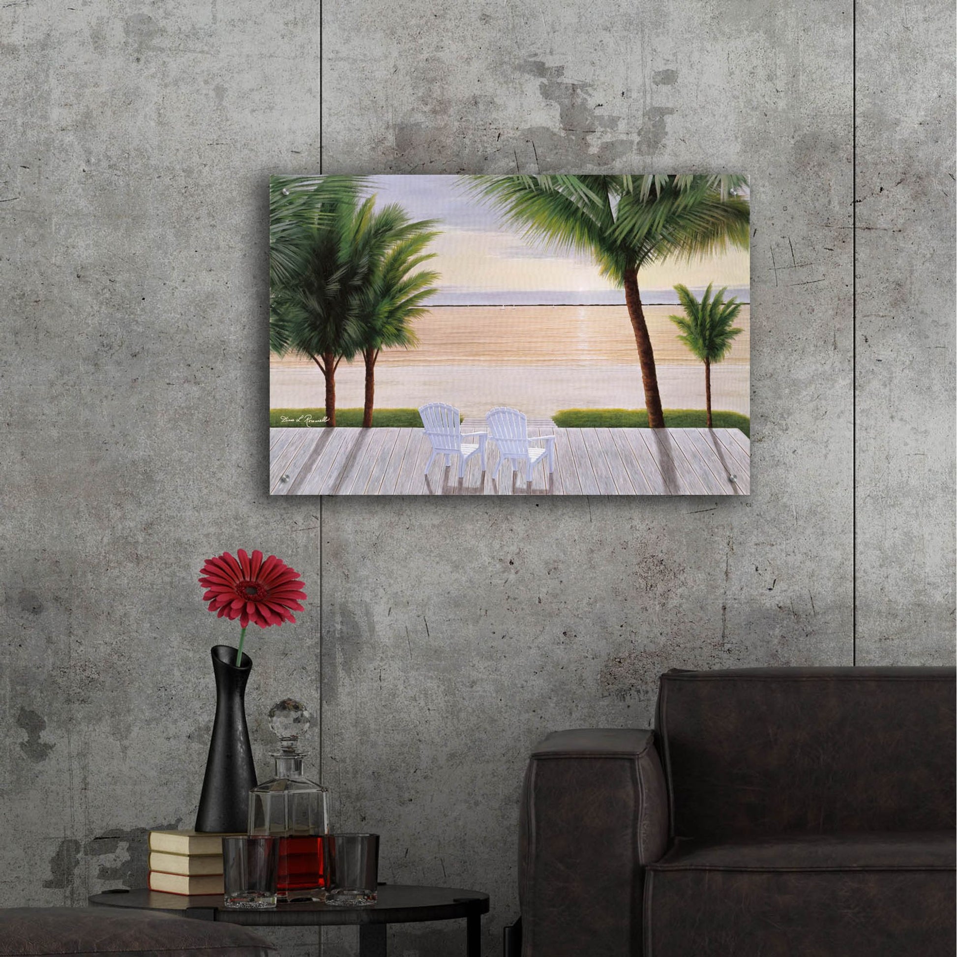 Epic Art ' Palm Daydreaming' by Diane Romanello, Acrylic Glass Wall Art,36x24