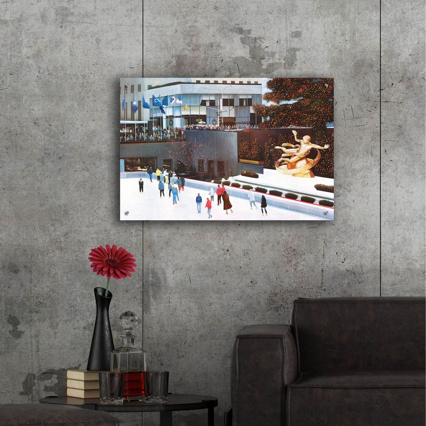 Epic Art ' Rockefeller Center' by Diane Romanello, Acrylic Glass Wall Art,36x24