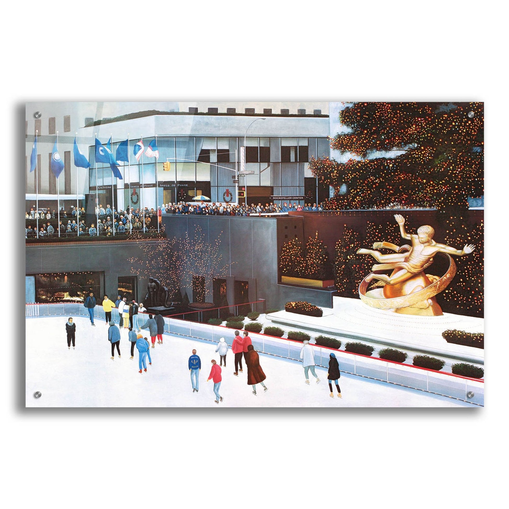 Epic Art ' Rockefeller Center' by Diane Romanello, Acrylic Glass Wall Art,36x24