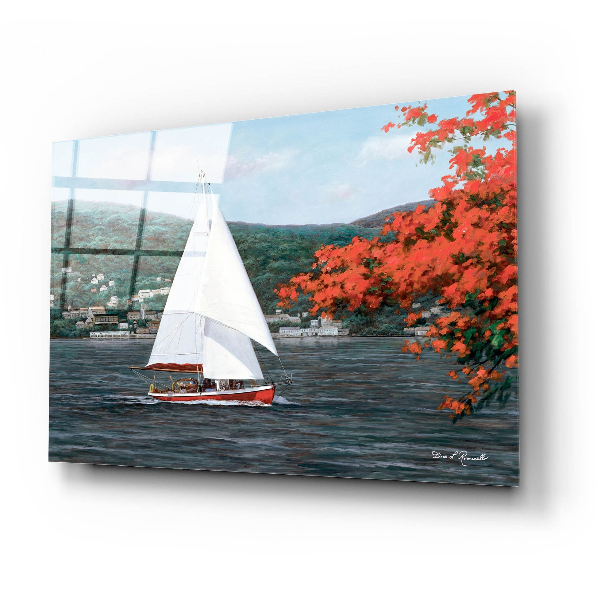 Epic Art ' Sail Away' by Diane Romanello, Acrylic Glass Wall Art,24x16