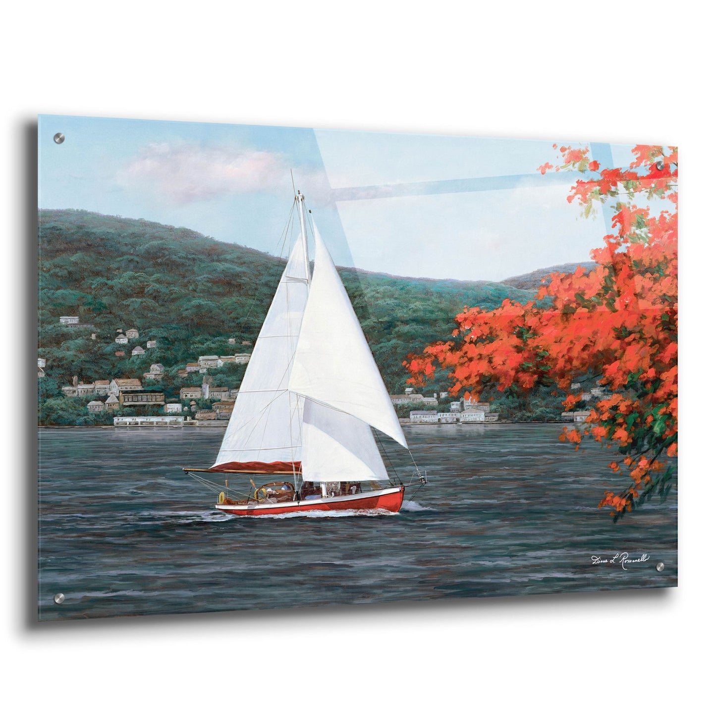 Epic Art ' Sail Away' by Diane Romanello, Acrylic Glass Wall Art,36x24