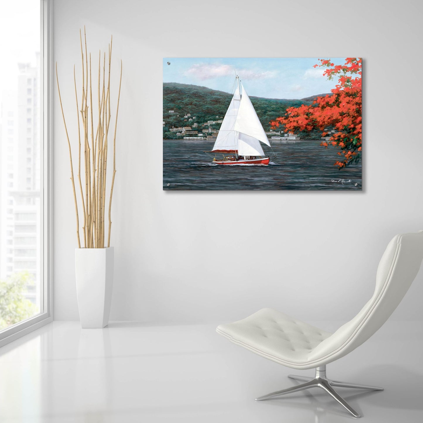 Epic Art ' Sail Away' by Diane Romanello, Acrylic Glass Wall Art,36x24