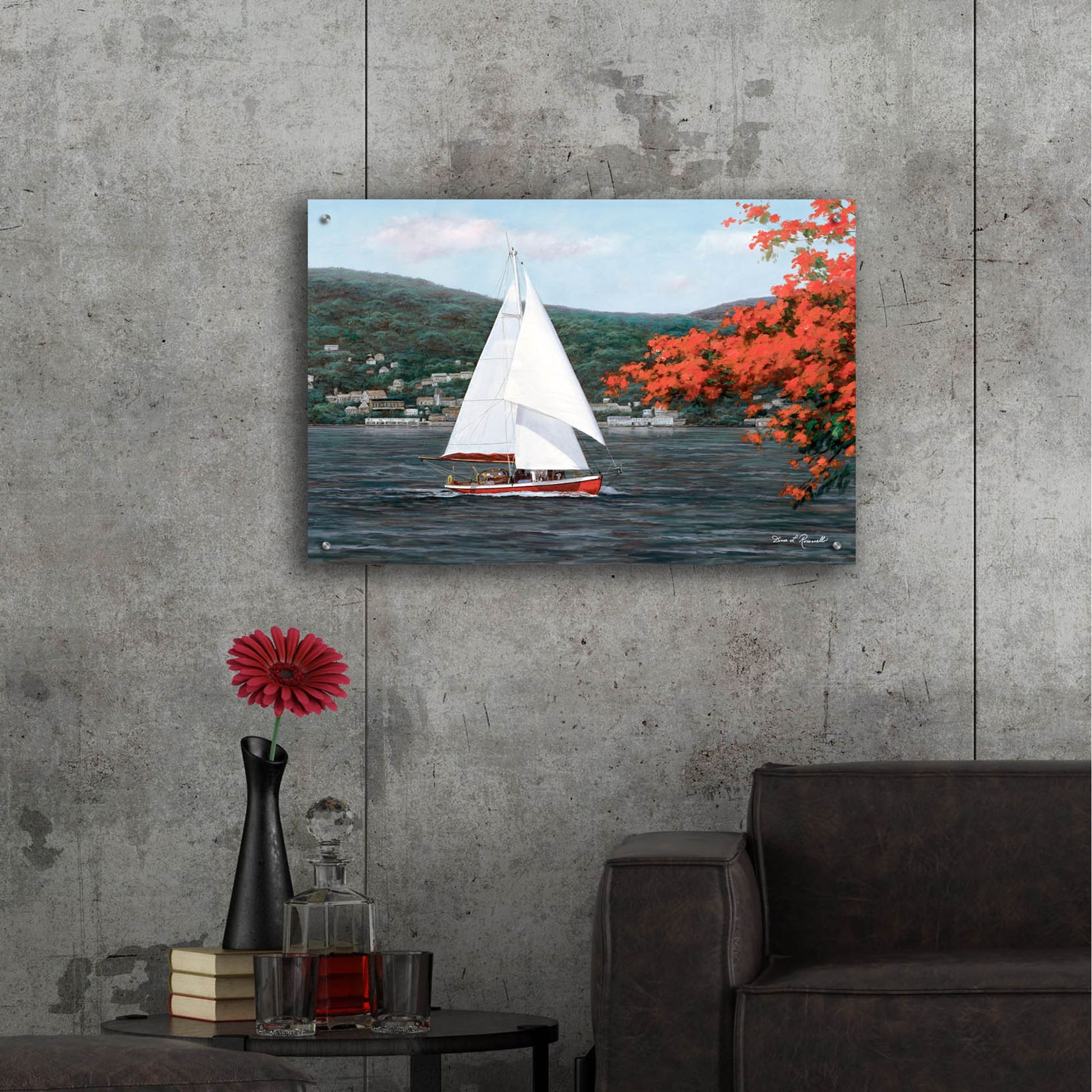 Epic Art ' Sail Away' by Diane Romanello, Acrylic Glass Wall Art,36x24