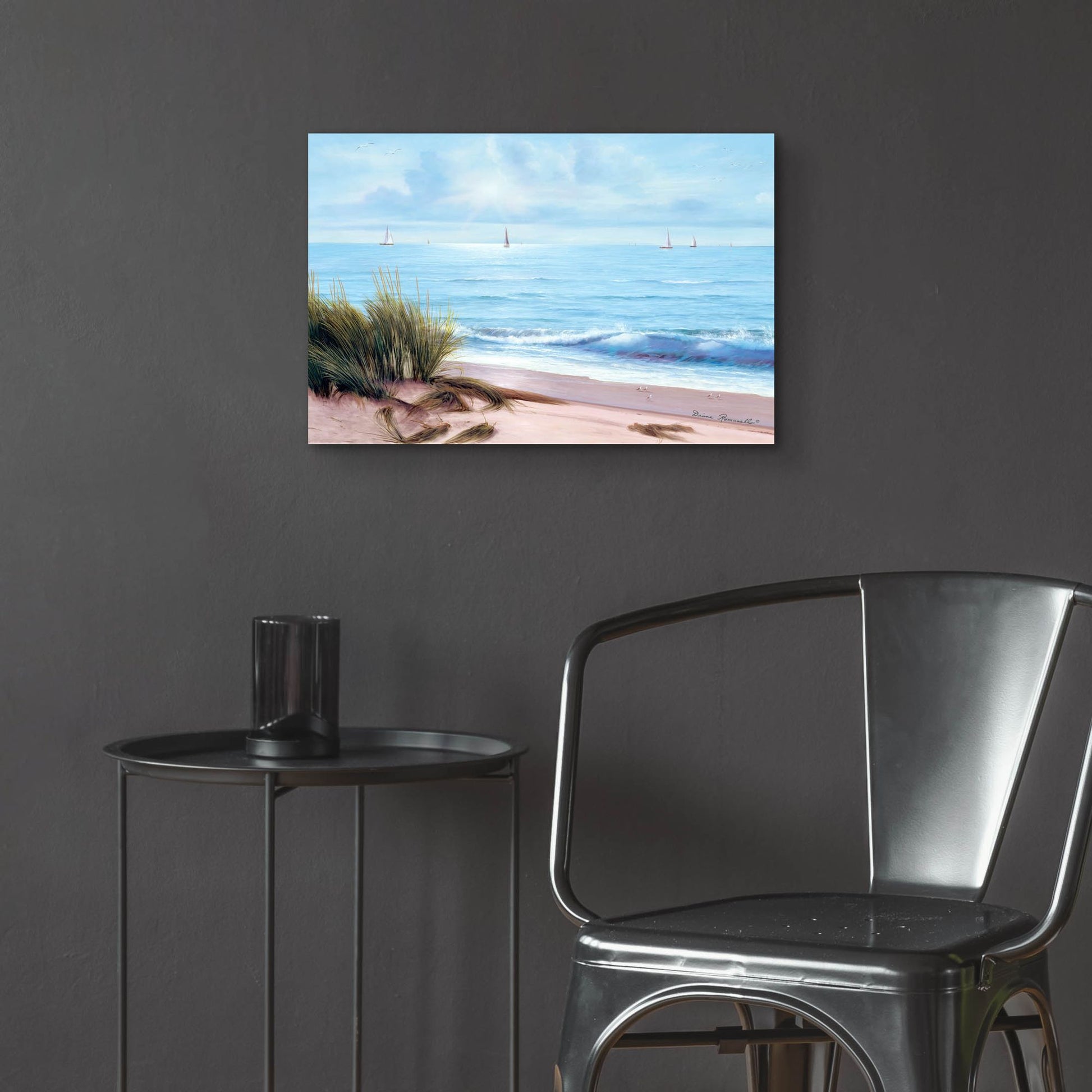 Epic Art ' Sandpiper Beach' by Diane Romanello, Acrylic Glass Wall Art,24x16