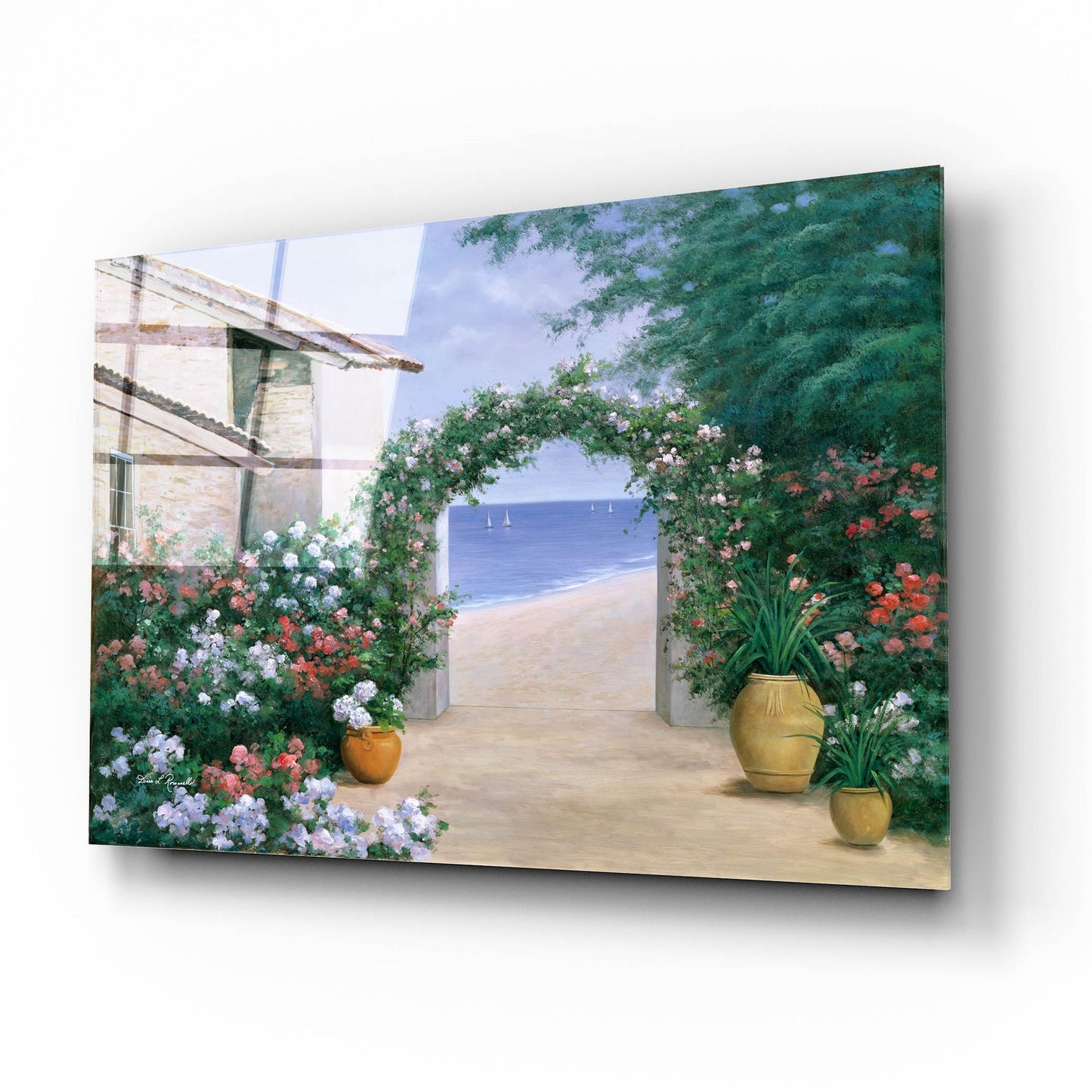 Epic Art ' Seaside Trellis' by Diane Romanello, Acrylic Glass Wall Art,16x12