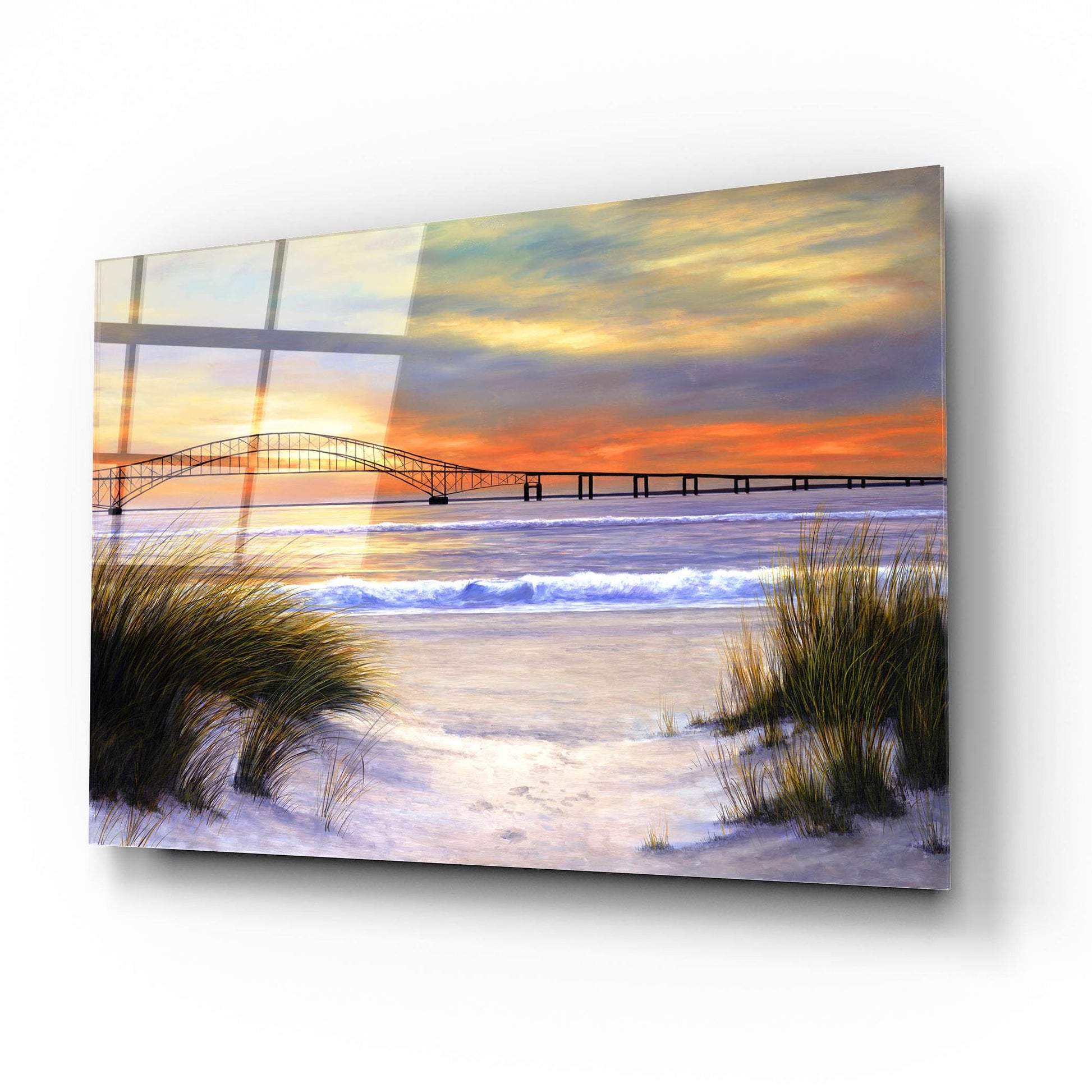 Epic Art ' Sunset over Robert Moses' by Diane Romanello, Acrylic Glass Wall Art,16x12