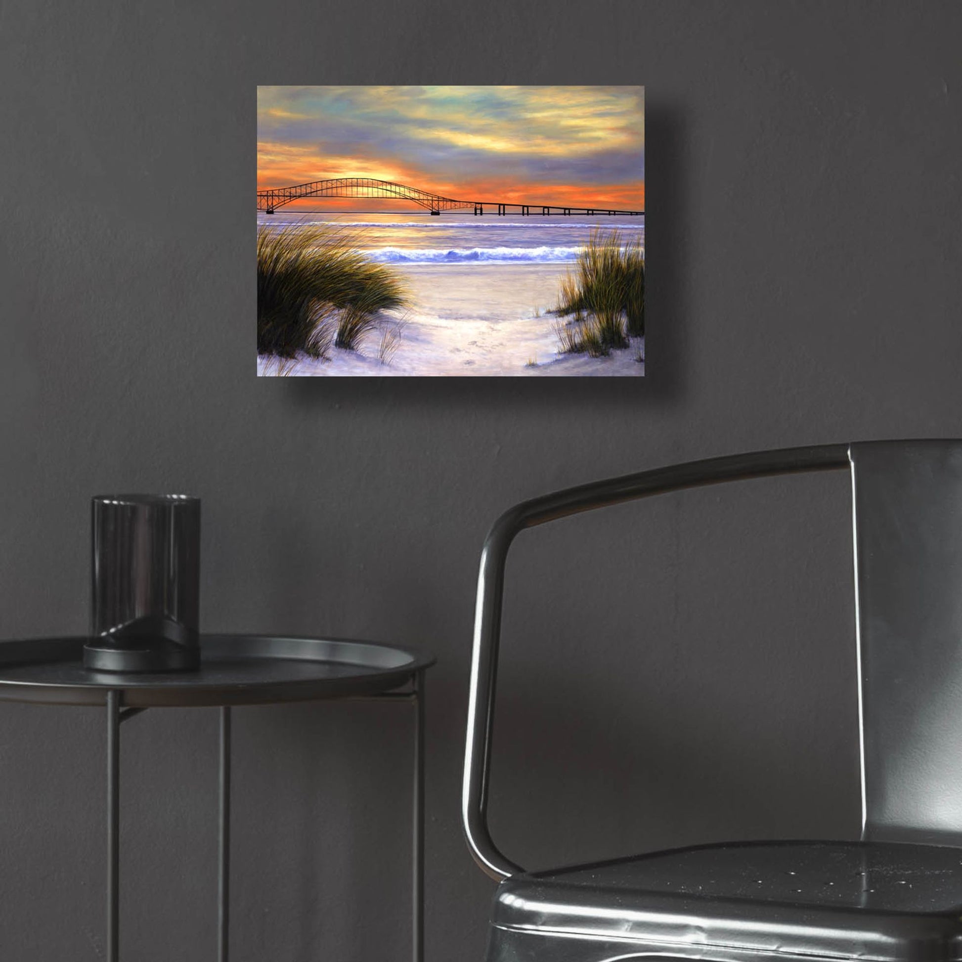 Epic Art ' Sunset over Robert Moses' by Diane Romanello, Acrylic Glass Wall Art,16x12