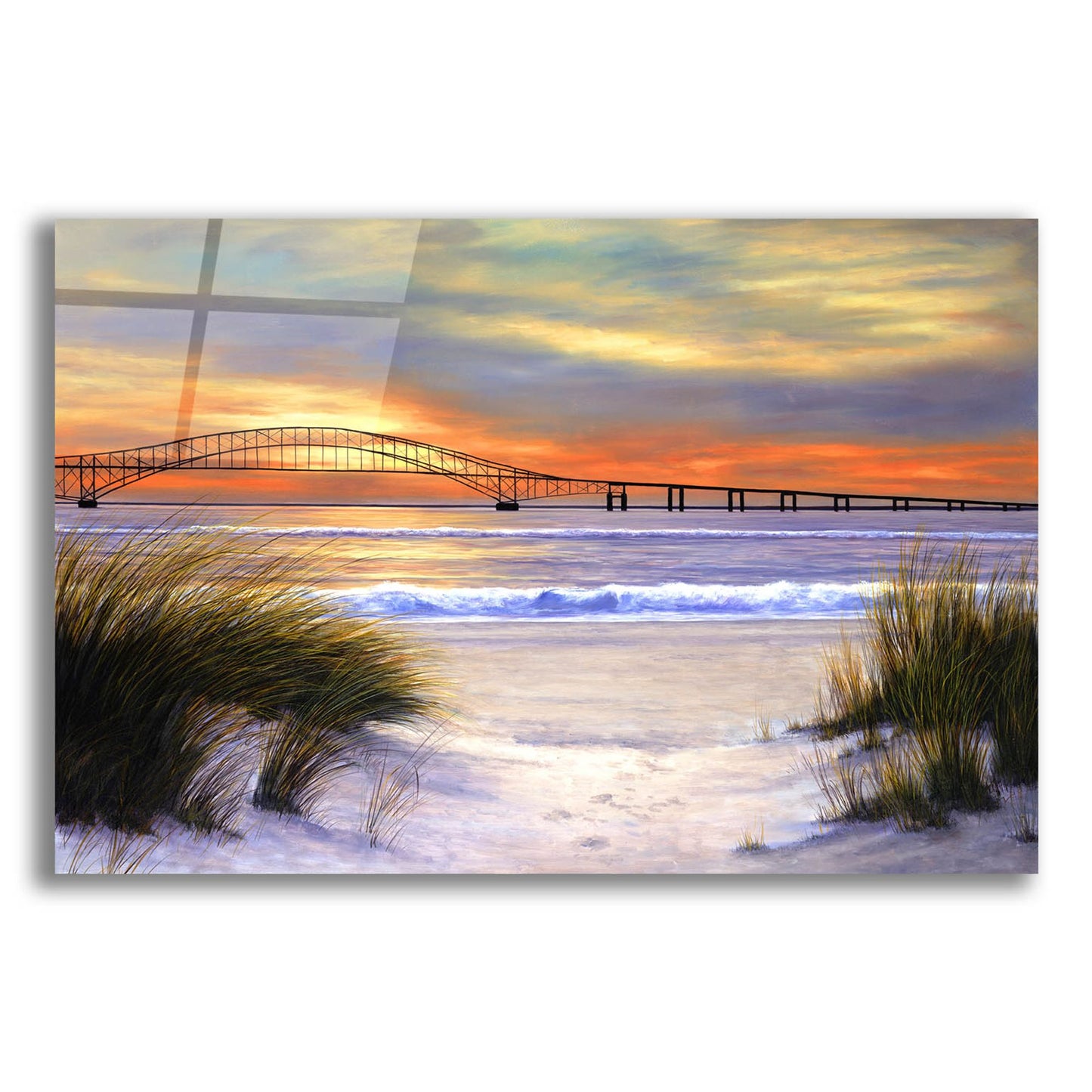 Epic Art ' Sunset over Robert Moses' by Diane Romanello, Acrylic Glass Wall Art,16x12