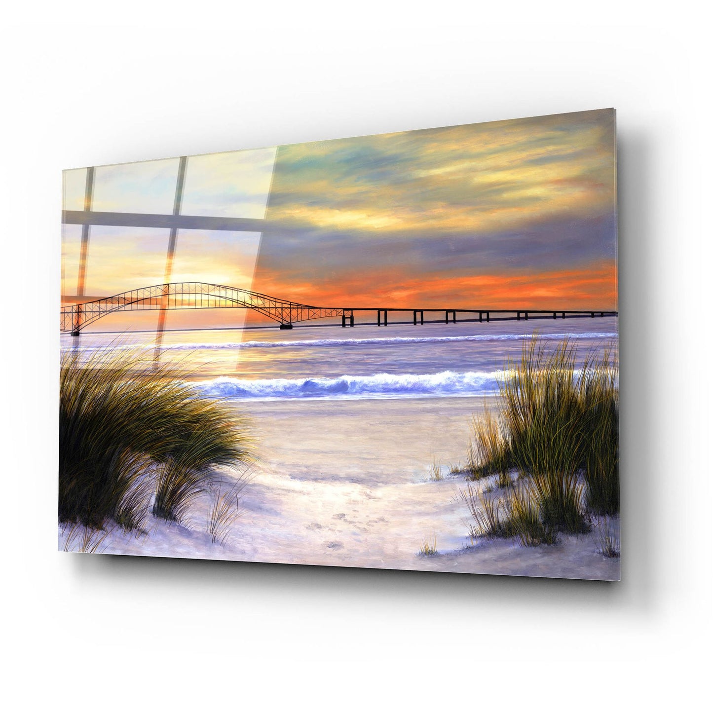 Epic Art ' Sunset over Robert Moses' by Diane Romanello, Acrylic Glass Wall Art,24x16