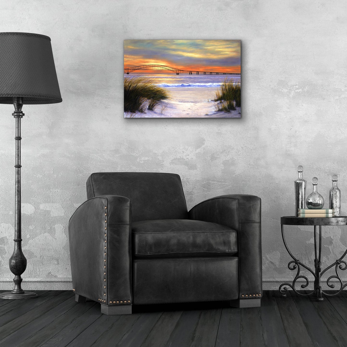 Epic Art ' Sunset over Robert Moses' by Diane Romanello, Acrylic Glass Wall Art,24x16