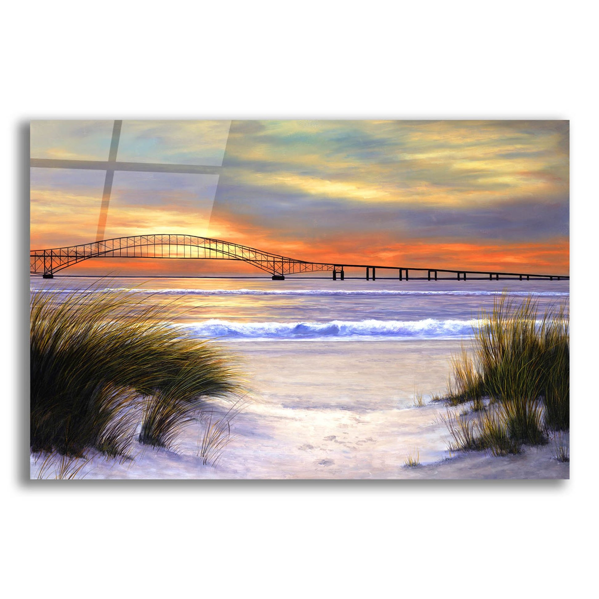 Epic Art ' Sunset over Robert Moses' by Diane Romanello, Acrylic Glass Wall Art,24x16