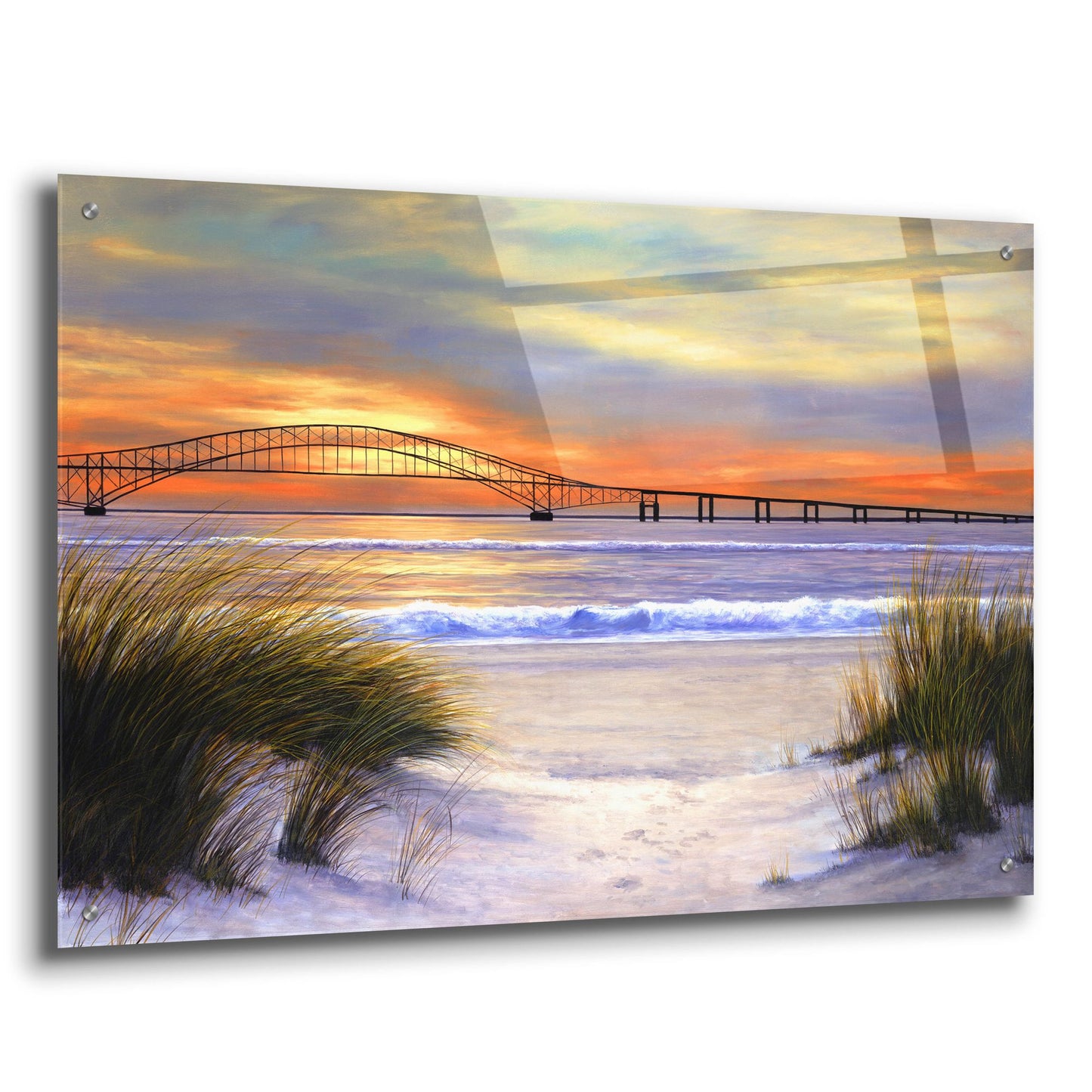 Epic Art ' Sunset over Robert Moses' by Diane Romanello, Acrylic Glass Wall Art,36x24