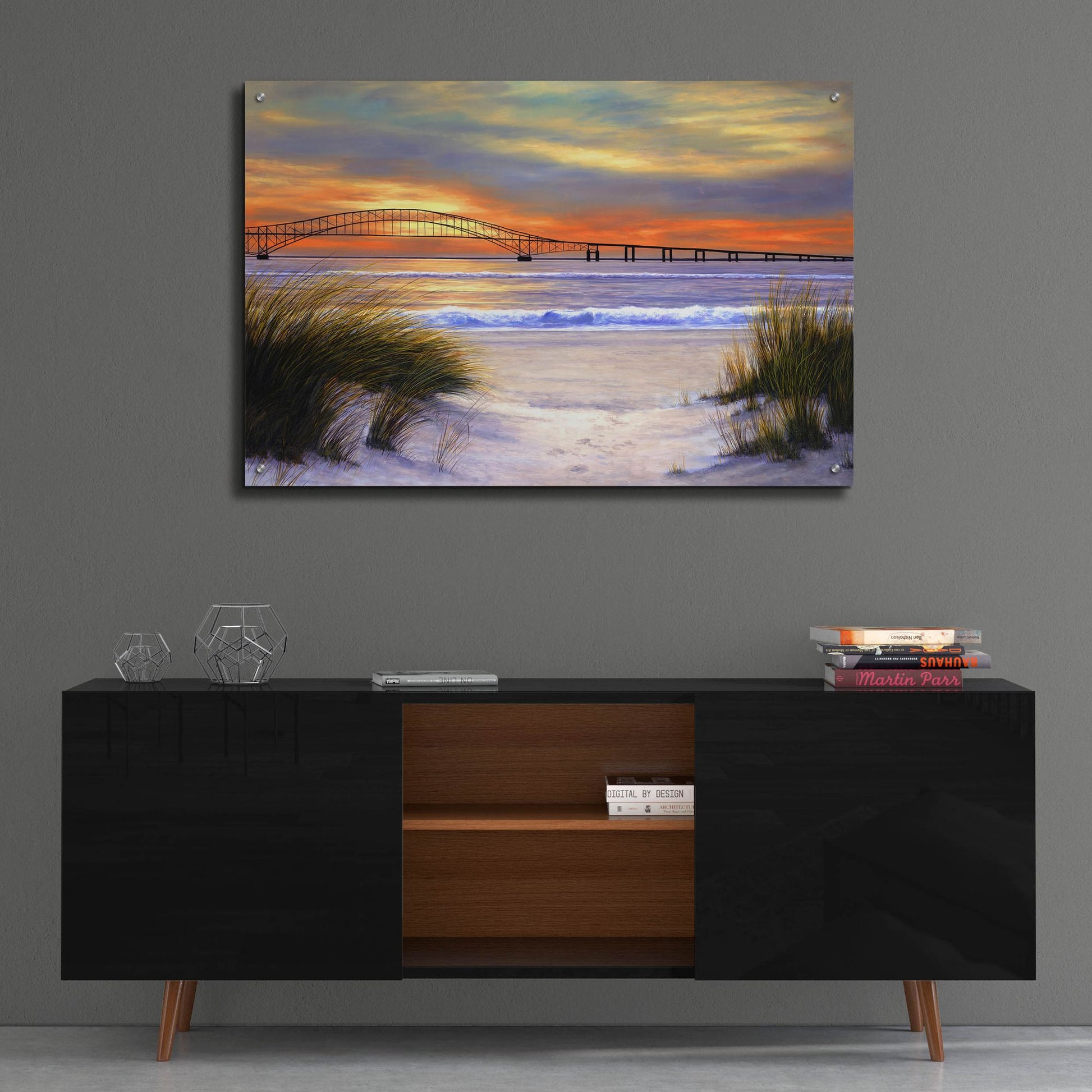 Epic Art ' Sunset over Robert Moses' by Diane Romanello, Acrylic Glass Wall Art,36x24