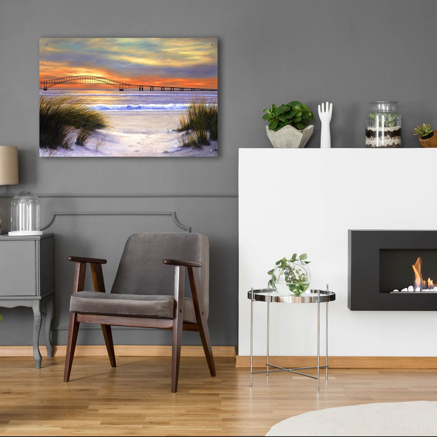 Epic Art ' Sunset over Robert Moses' by Diane Romanello, Acrylic Glass Wall Art,36x24