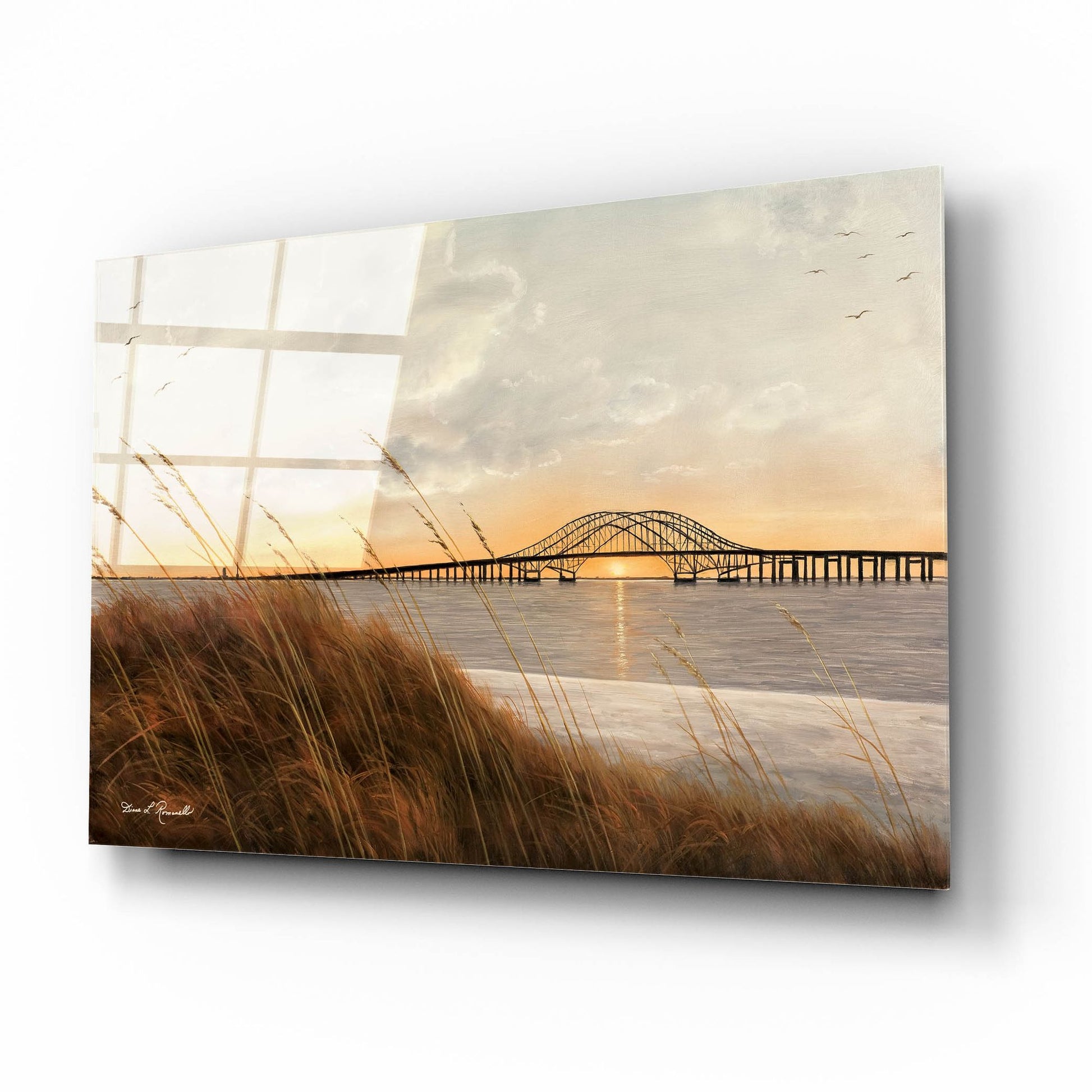 Epic Art ' View of Captree Bridge' by Diane Romanello, Acrylic Glass Wall Art,16x12