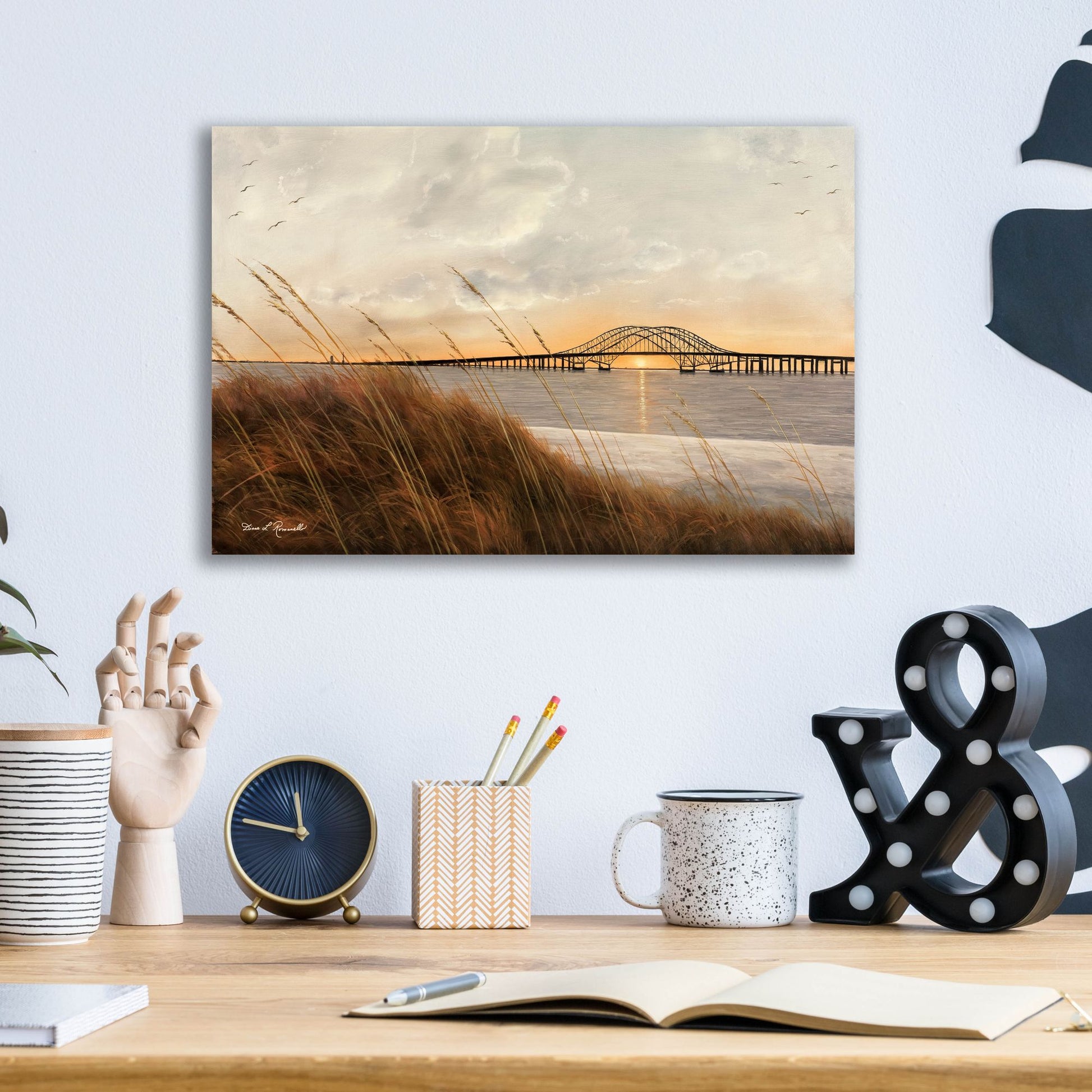 Epic Art ' View of Captree Bridge' by Diane Romanello, Acrylic Glass Wall Art,16x12