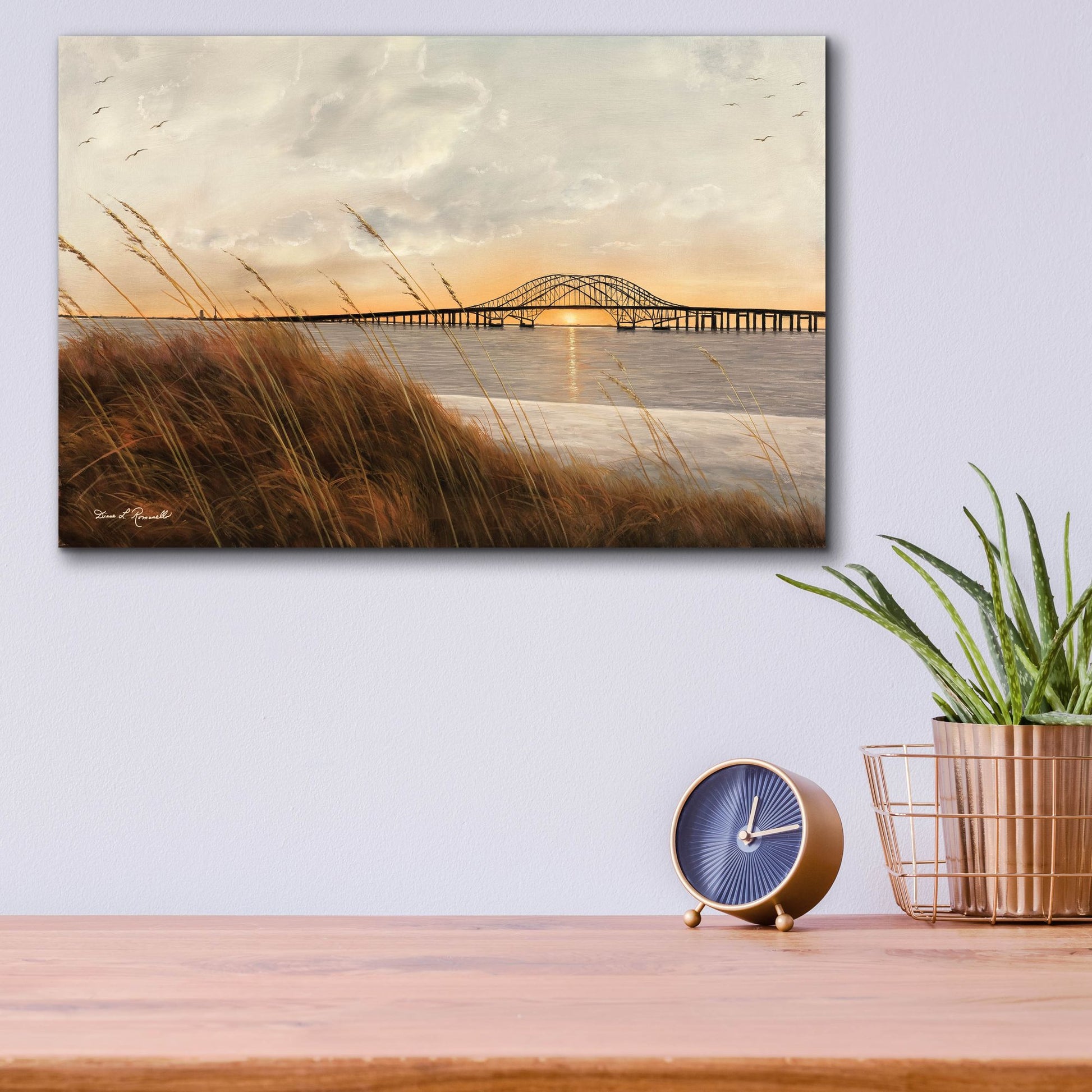 Epic Art ' View of Captree Bridge' by Diane Romanello, Acrylic Glass Wall Art,16x12